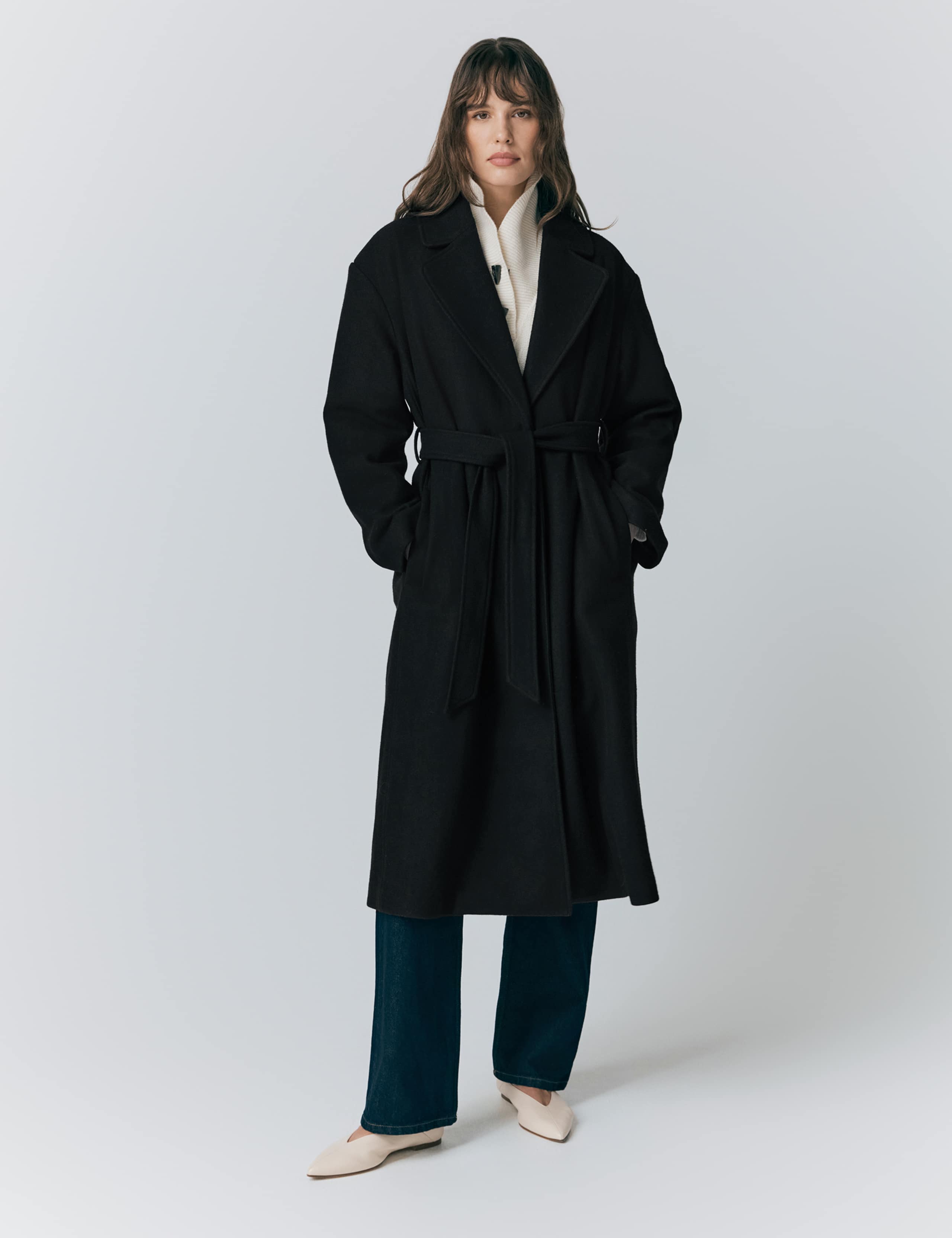Wool Rich Belted Notch Neck Wrap Coat 4 of 6