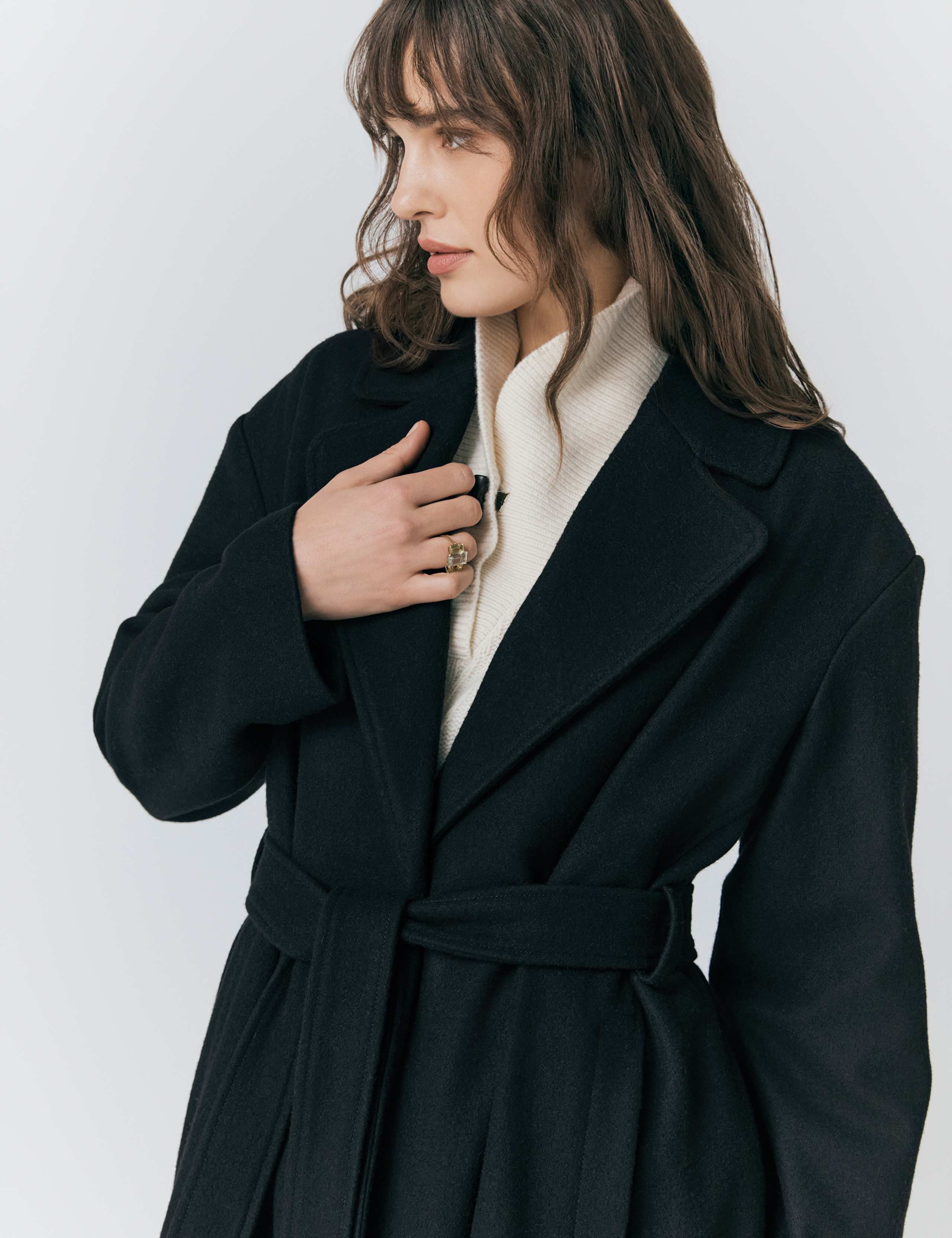 Wool Rich Belted Notch Neck Wrap Coat 6 of 6