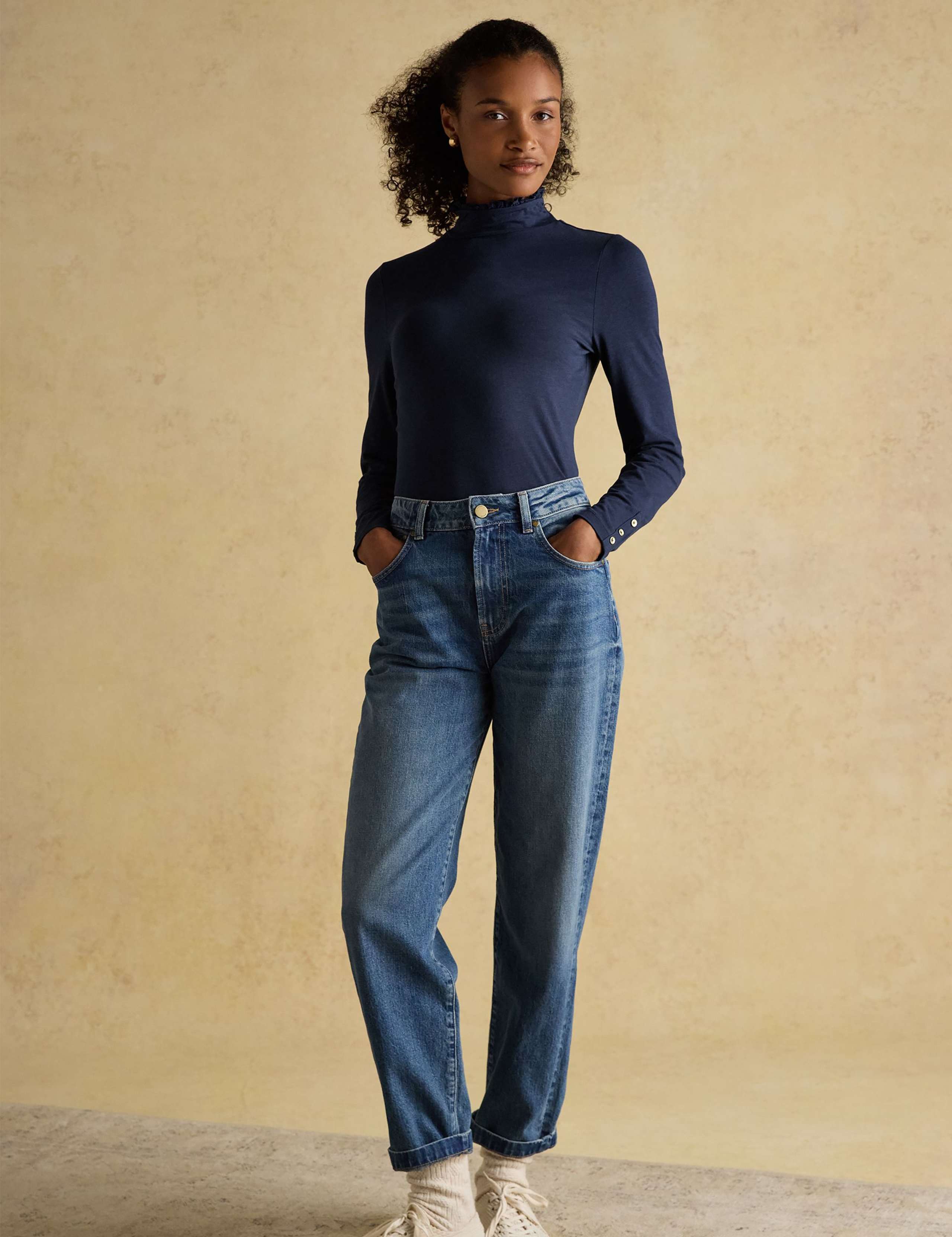 Frill Neck Button Detail Top 3 of 7