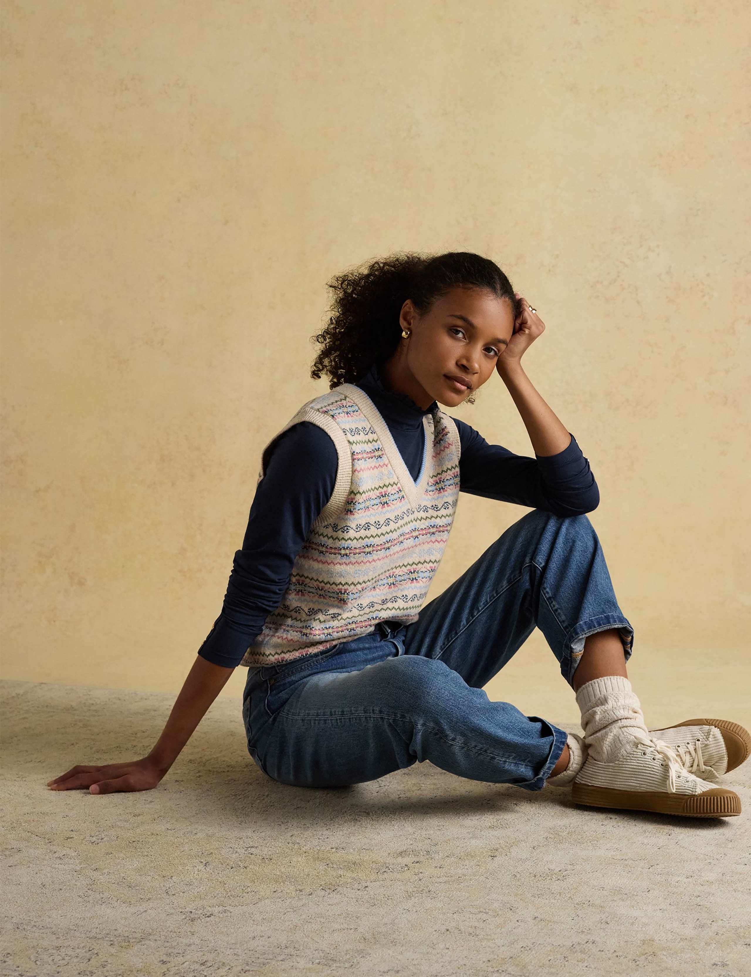 Frill Neck Button Detail Top 6 of 7