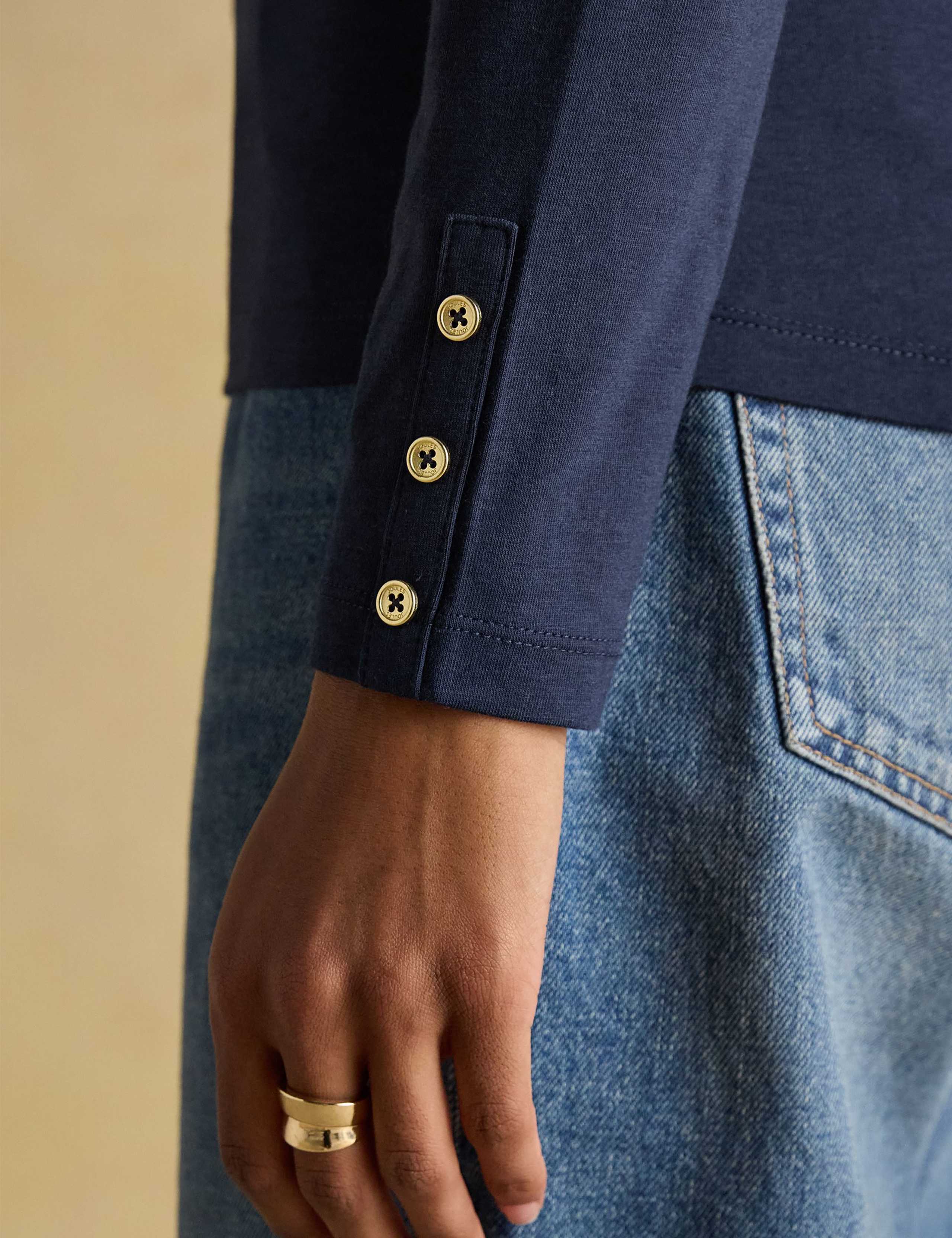 Frill Neck Button Detail Top 7 of 7