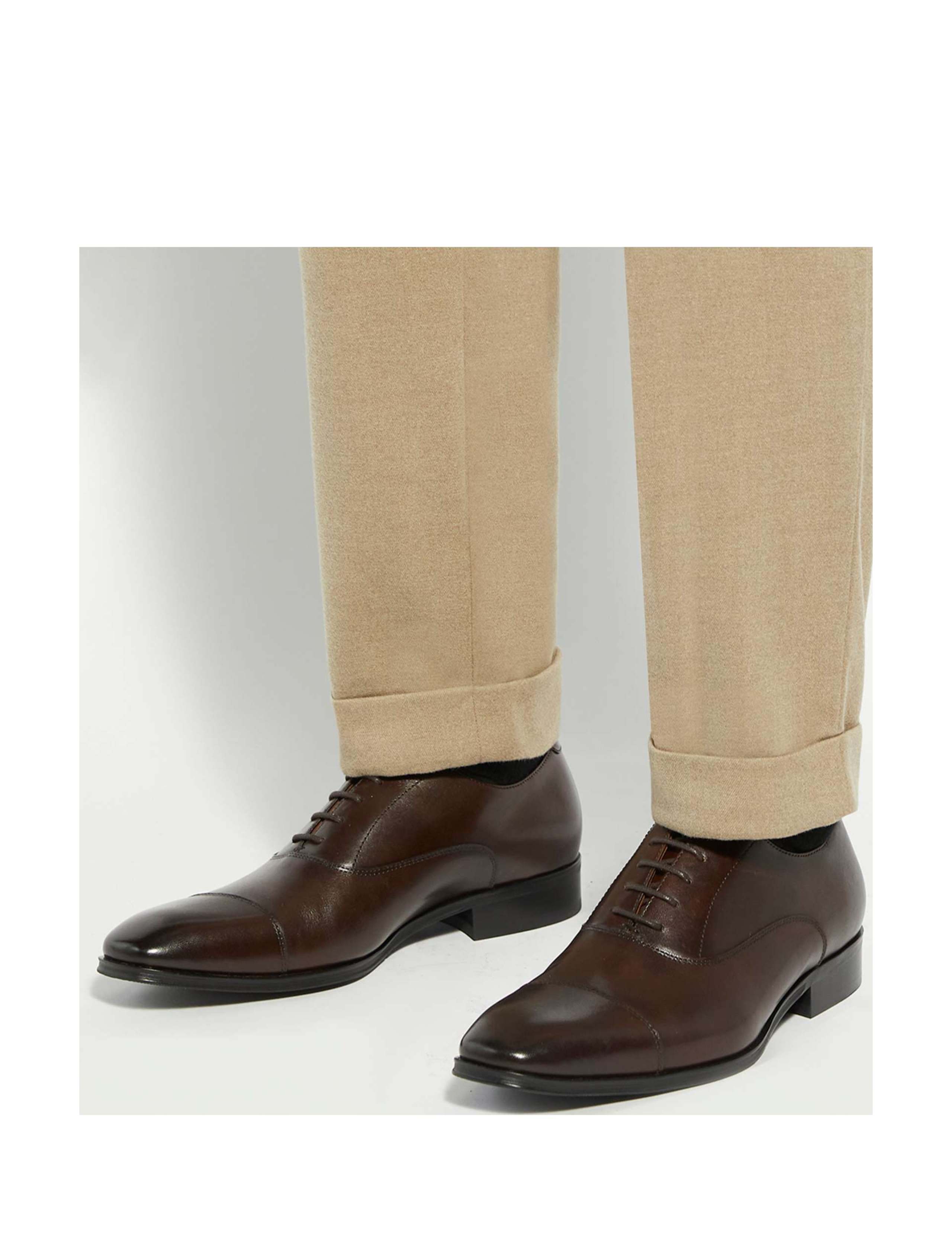 Wide Fit Leather Oxford Shoes 4 of 6