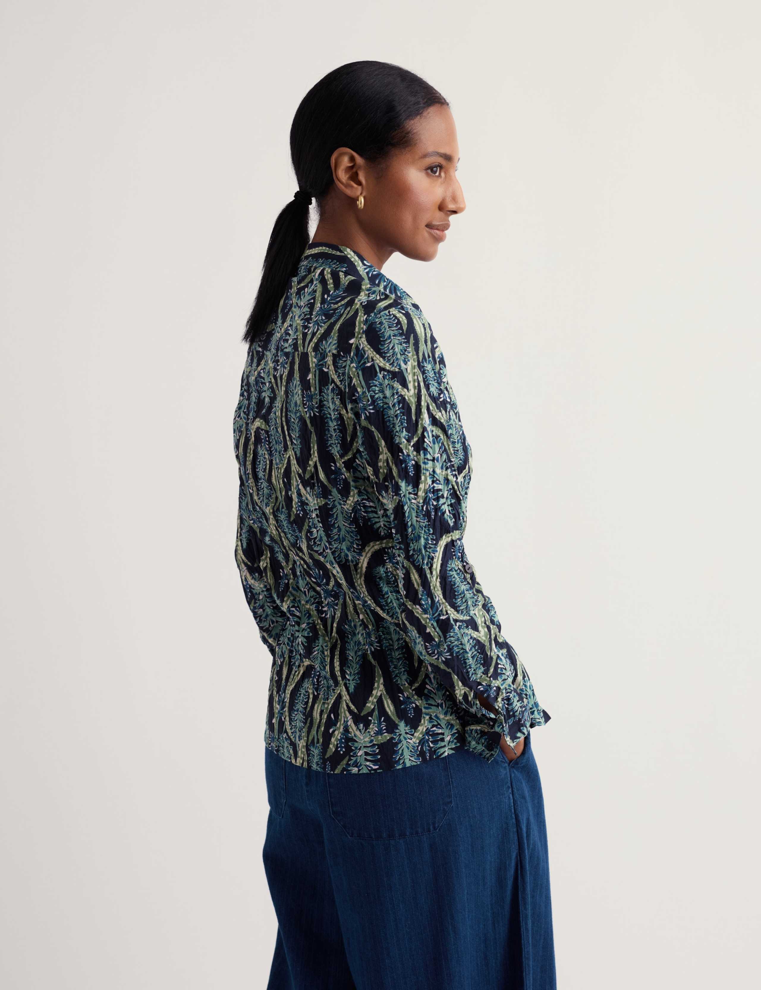 Pure Cotton Floral Crinkle Shirt 4 of 5