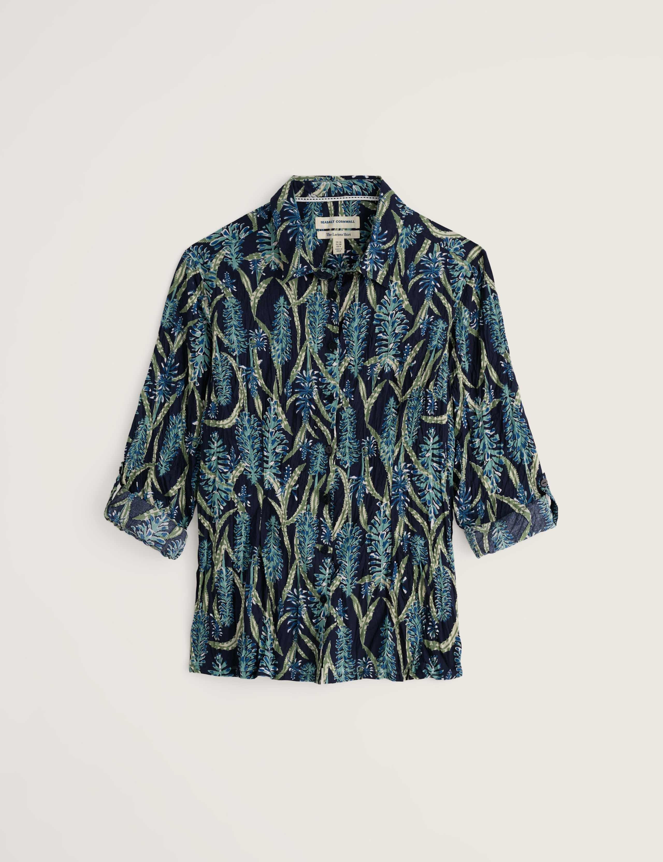 Pure Cotton Floral Crinkle Shirt 2 of 5