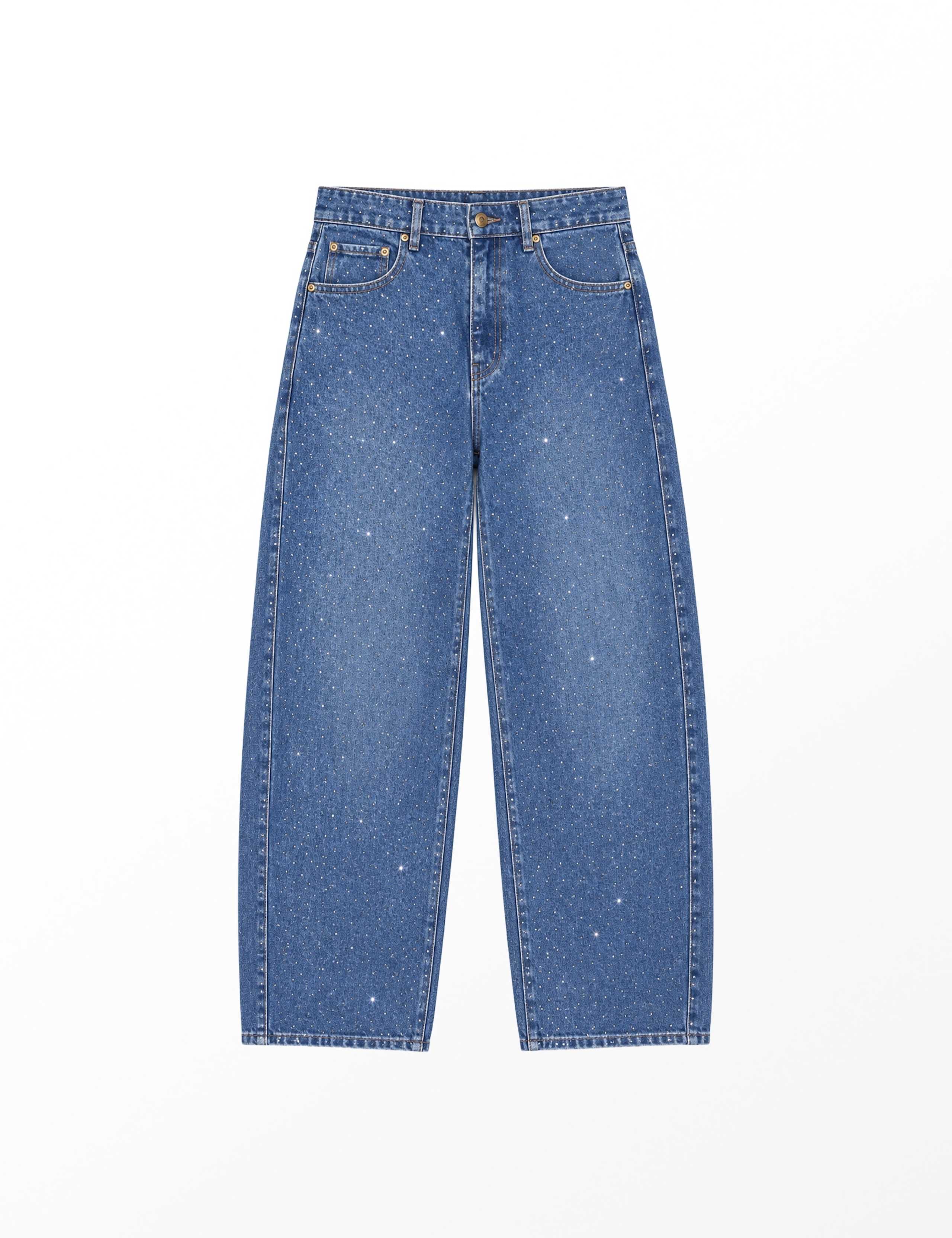 Embellished Mid Rise Barrel Leg Jeans 4 of 4