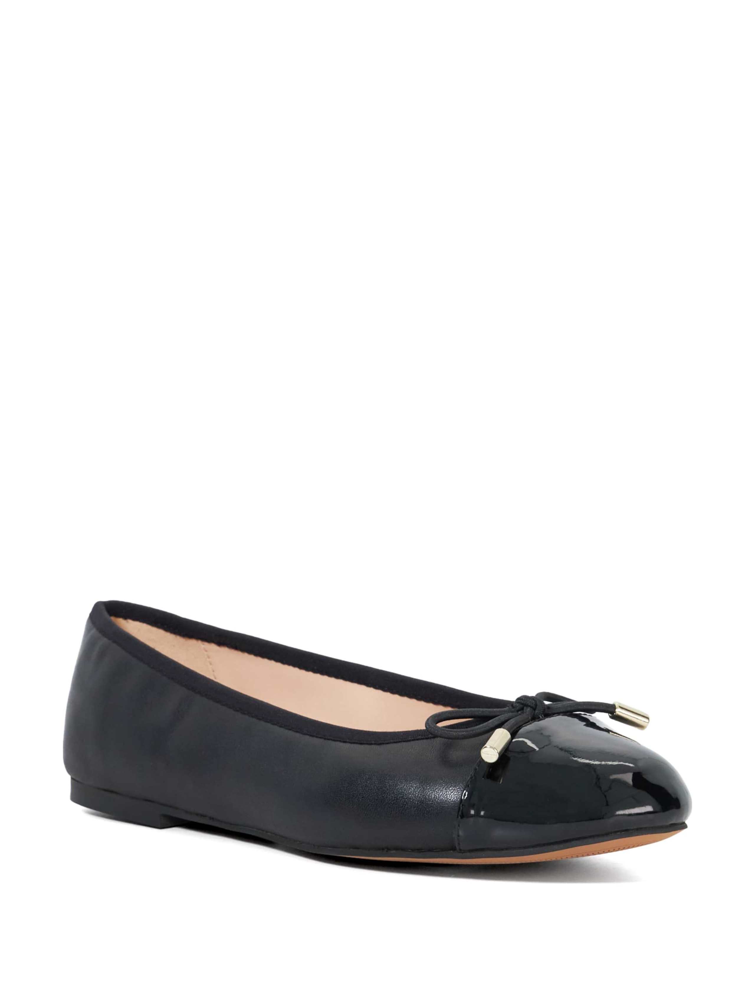 Wide Fit Leather Bow Ballet Pumps 4 of 6