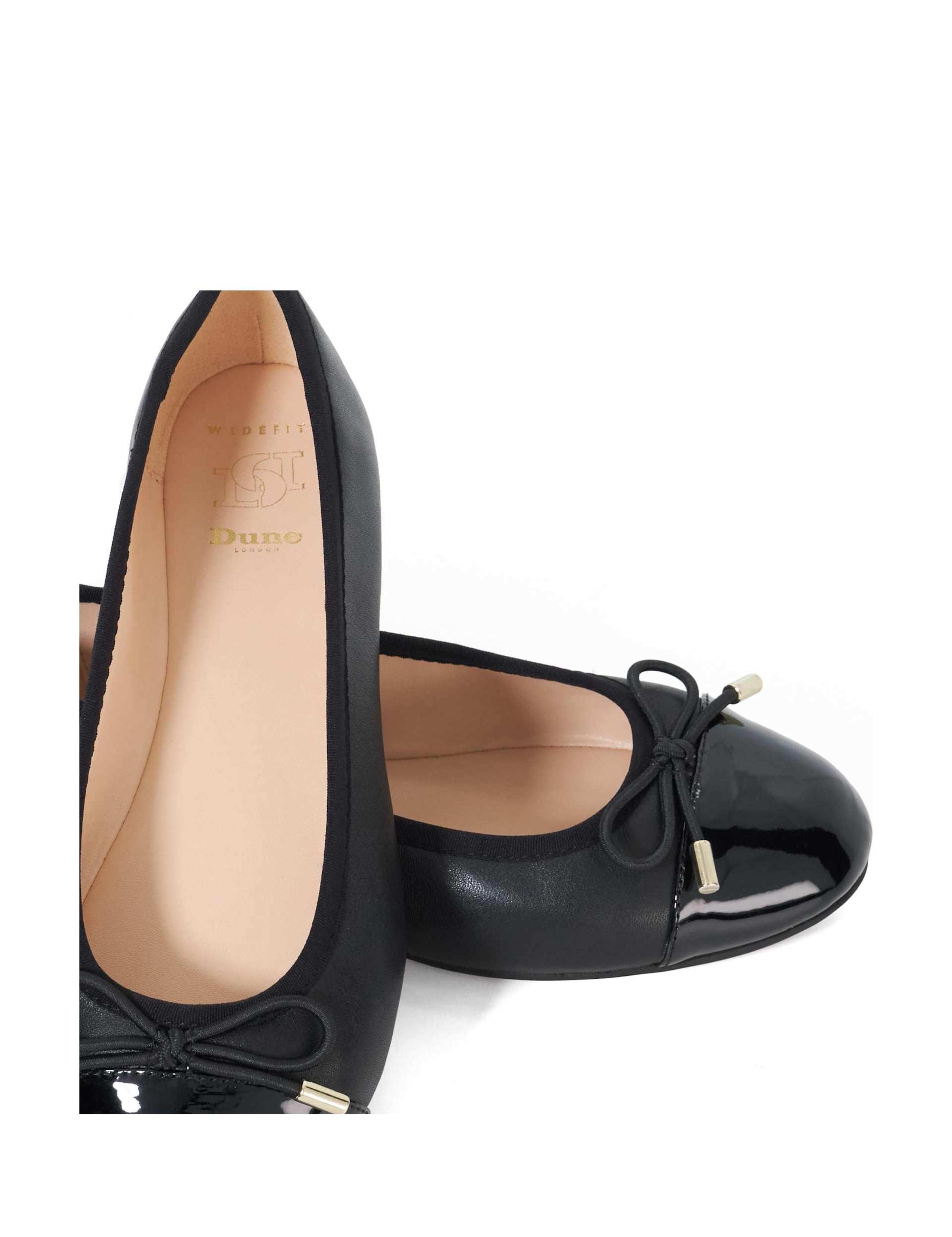 Wide Fit Leather Bow Ballet Pumps 6 of 6
