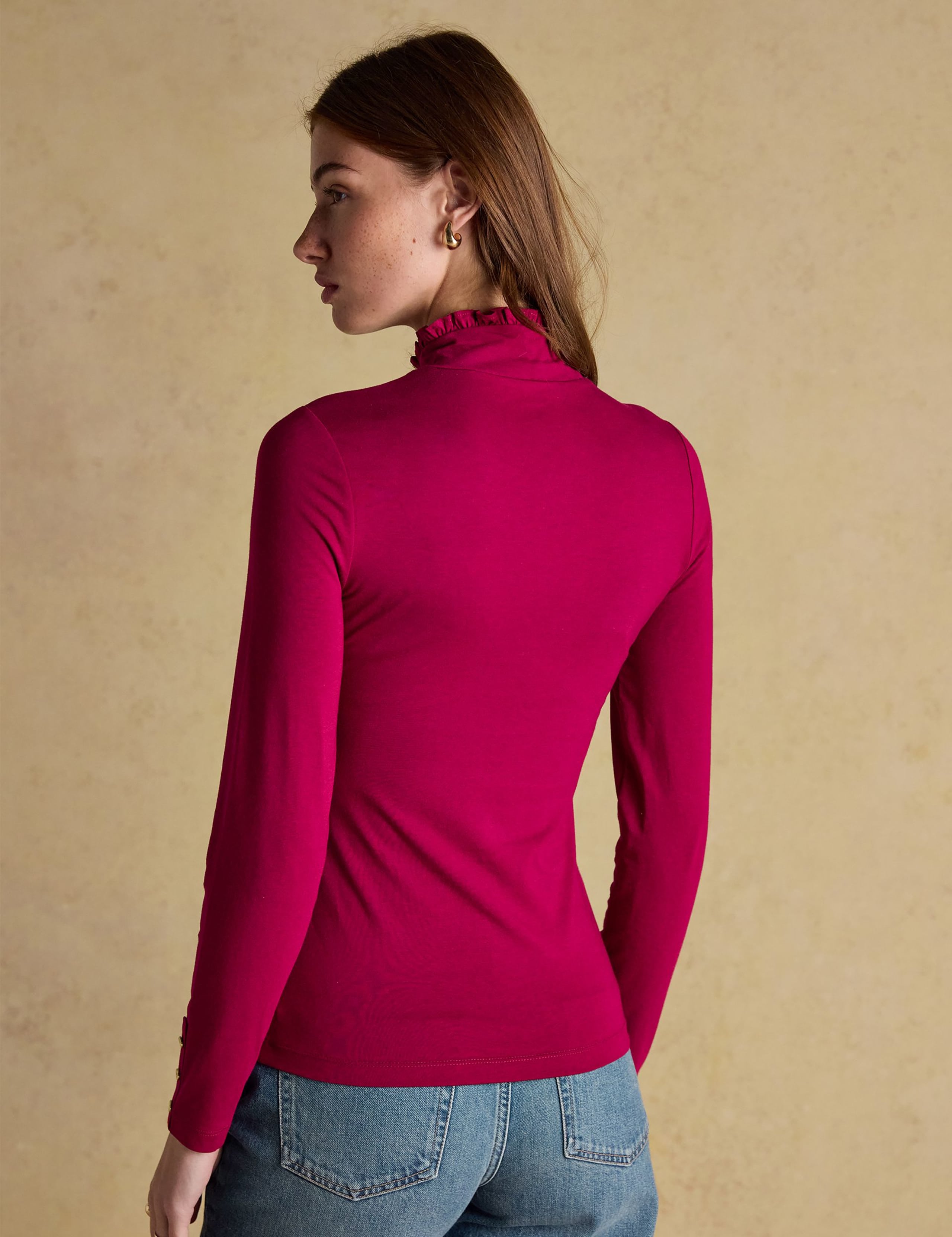 2pk Cotton Blend Jersey Frill Detail Tops 3 of 5