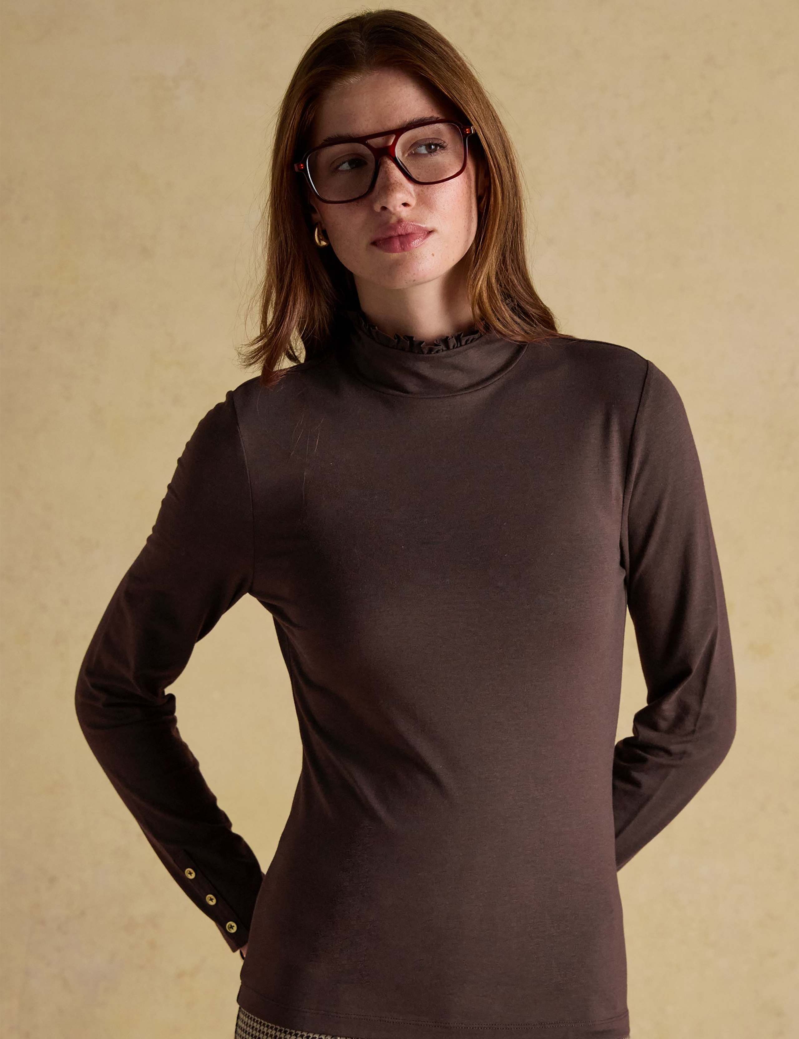 2pk Cotton Blend Jersey Frill Detail Tops 2 of 3