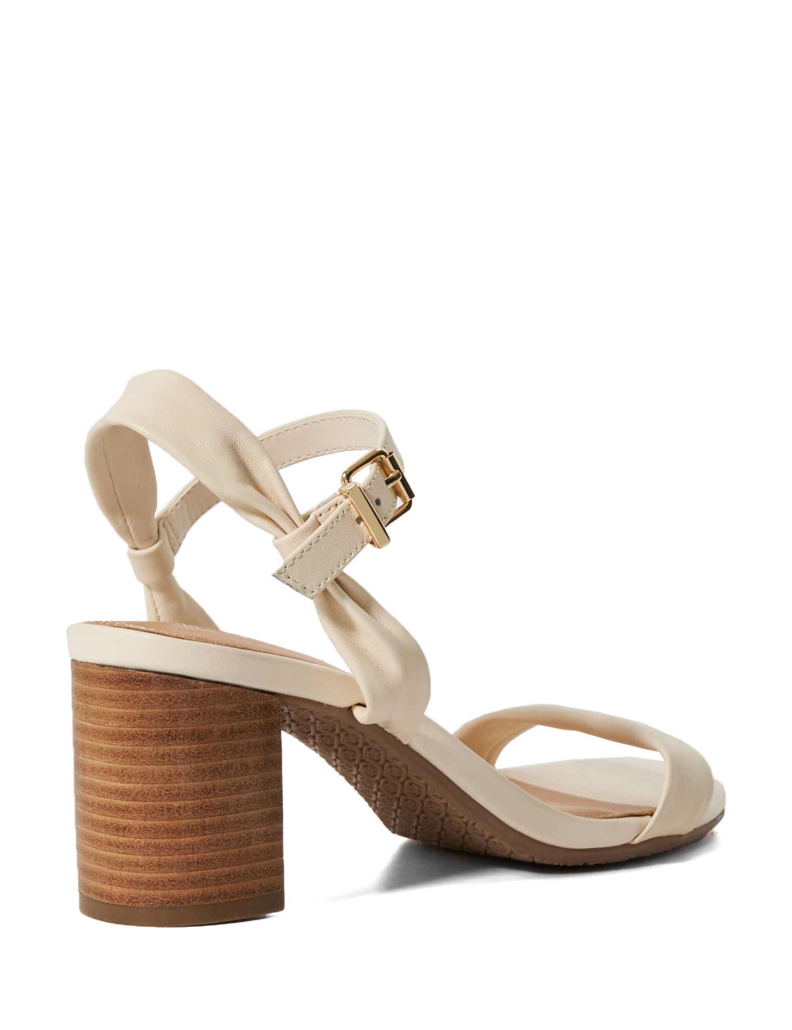 Wide Fit Leather Block Heel Sandals 4 of 5
