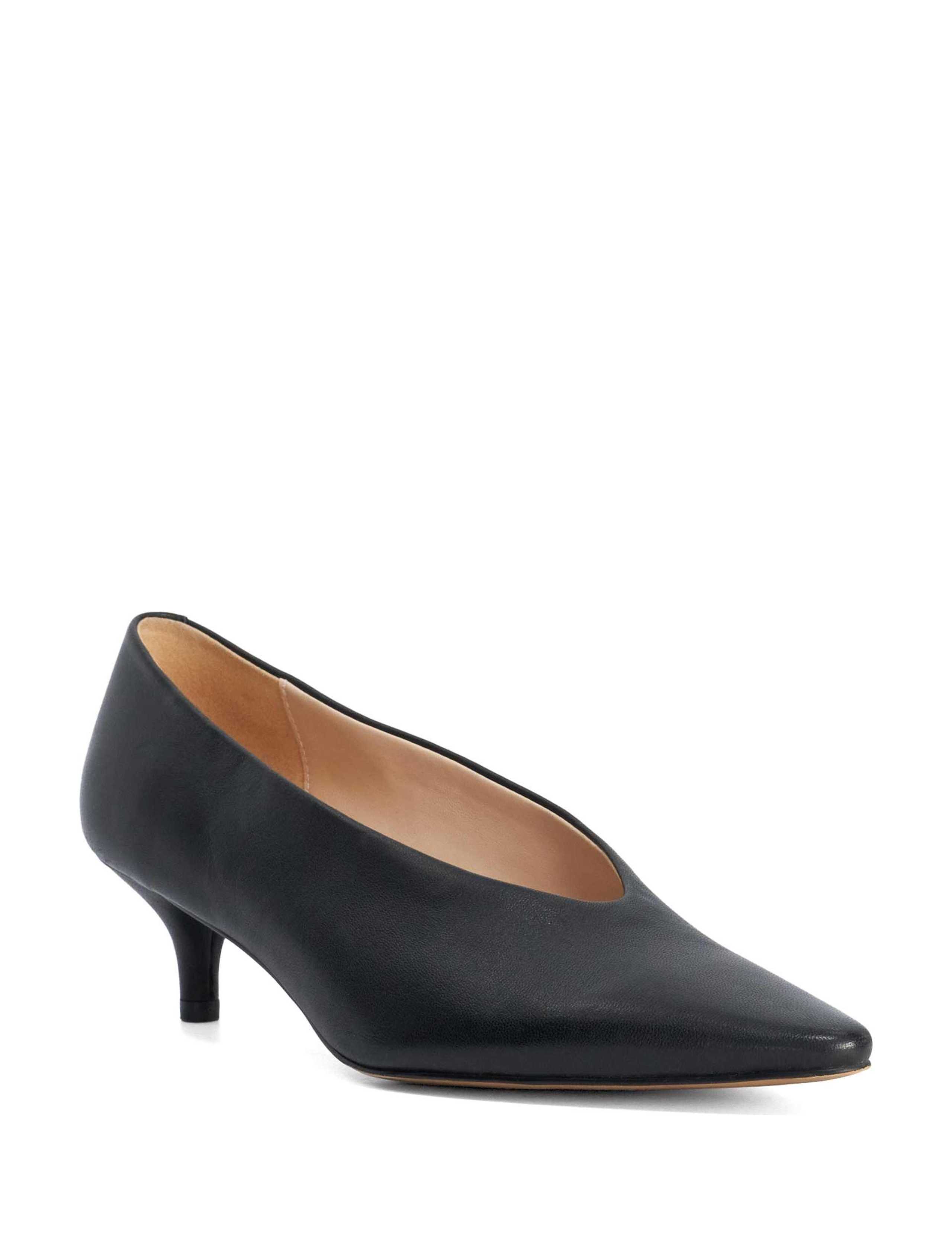 Leather Kitten Heel Pointed Court Shoes 3 of 6