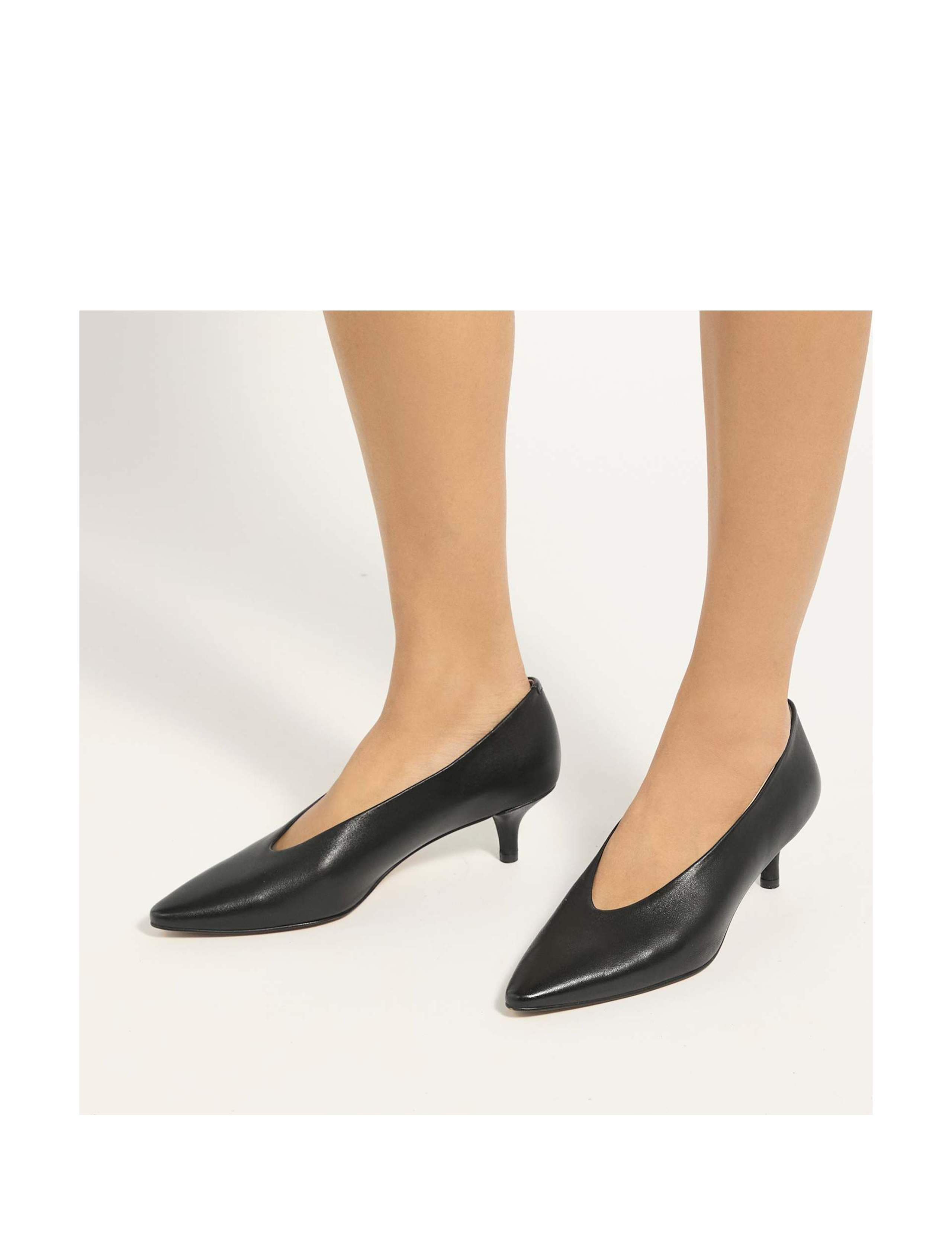 Leather Kitten Heel Pointed Court Shoes 4 of 6