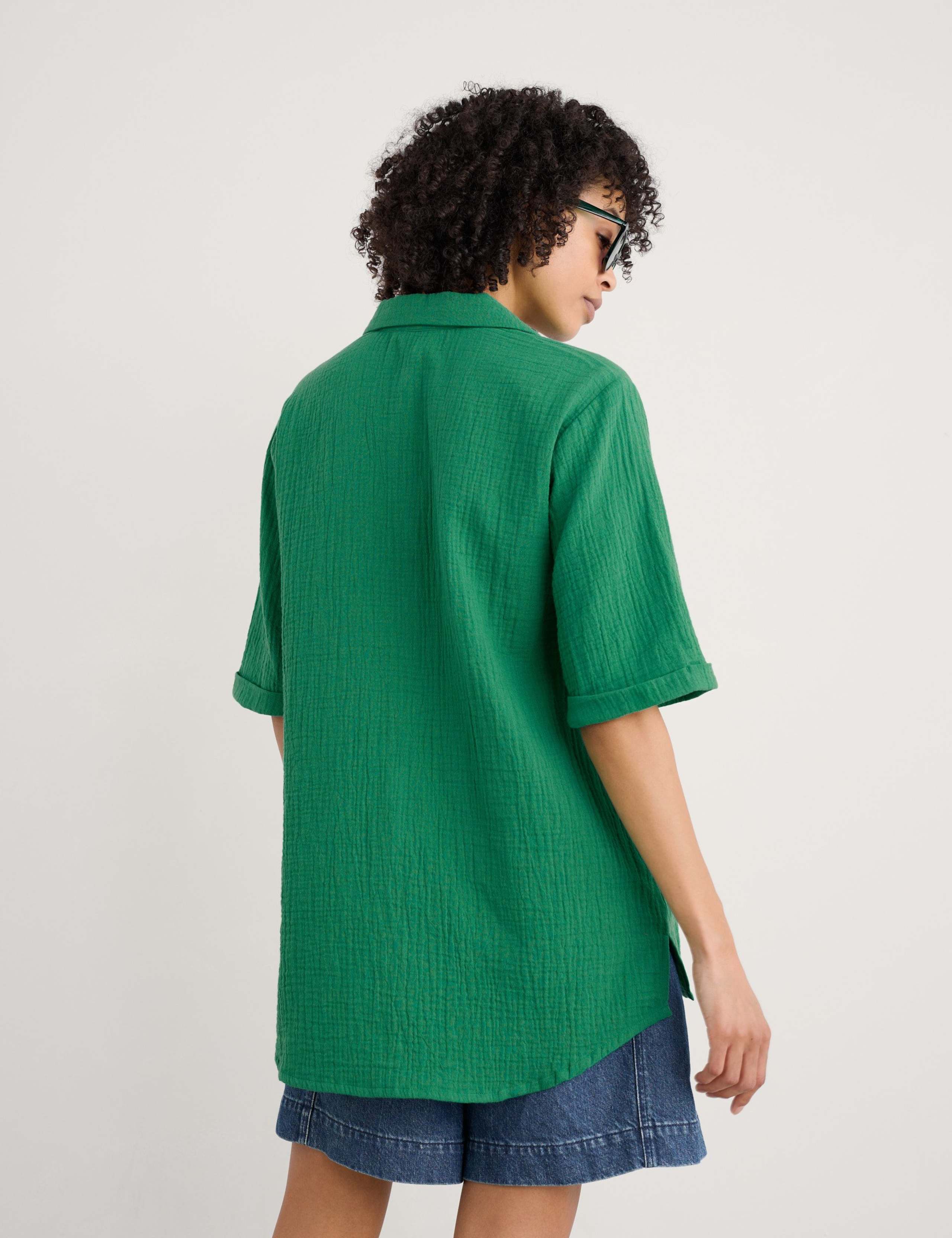 Pure Cotton Textured Collared Relaxed Shirt 4 of 5