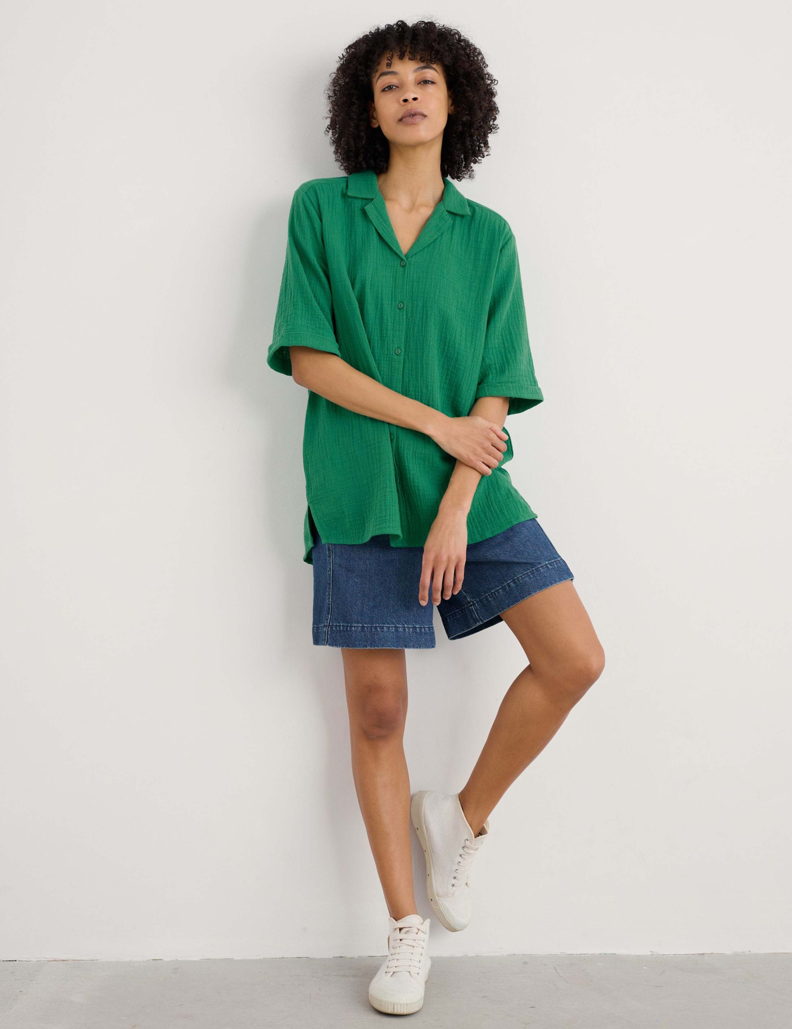 Pure Cotton Textured Collared Relaxed Shirt 5 of 5