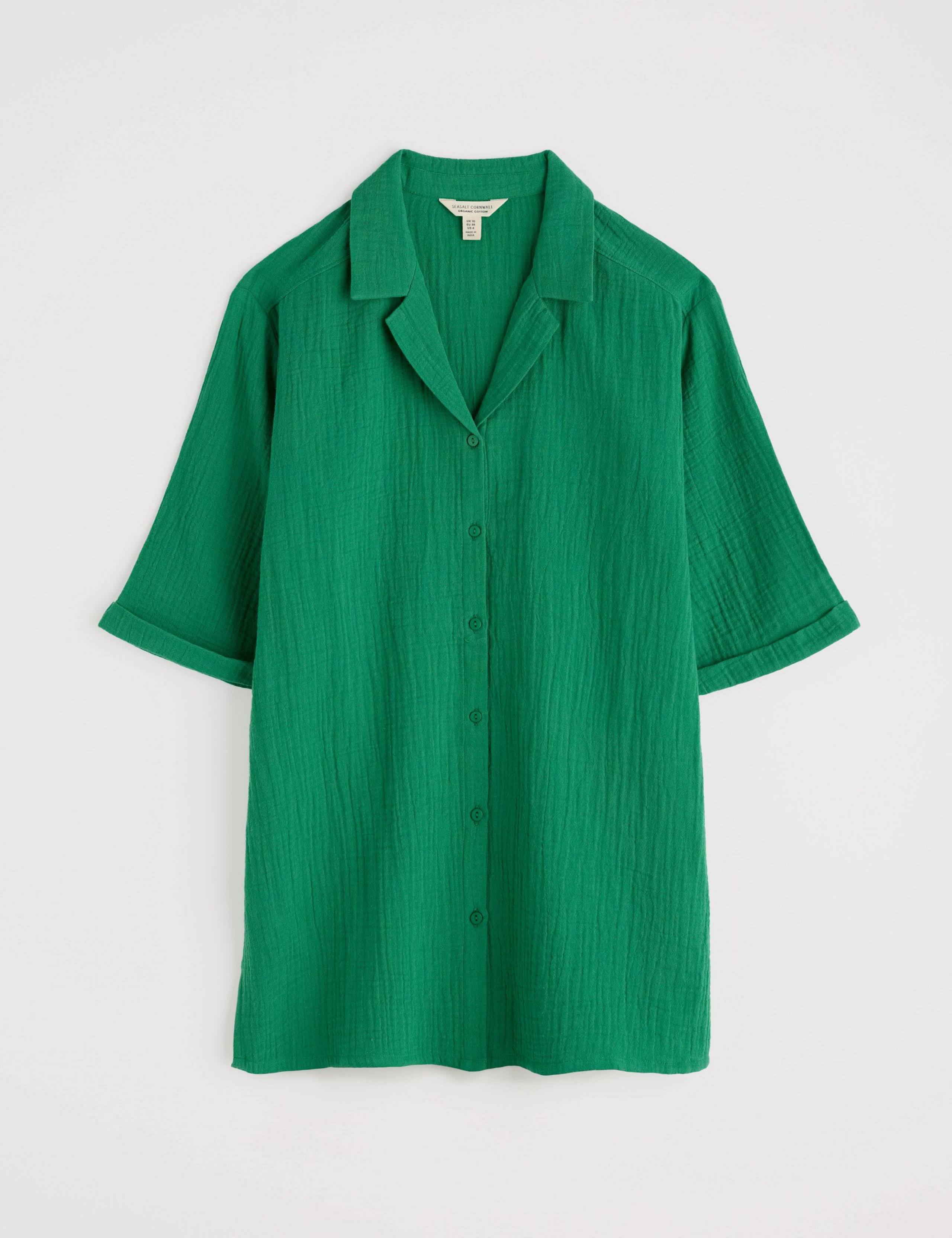 Pure Cotton Textured Collared Relaxed Shirt 2 of 5