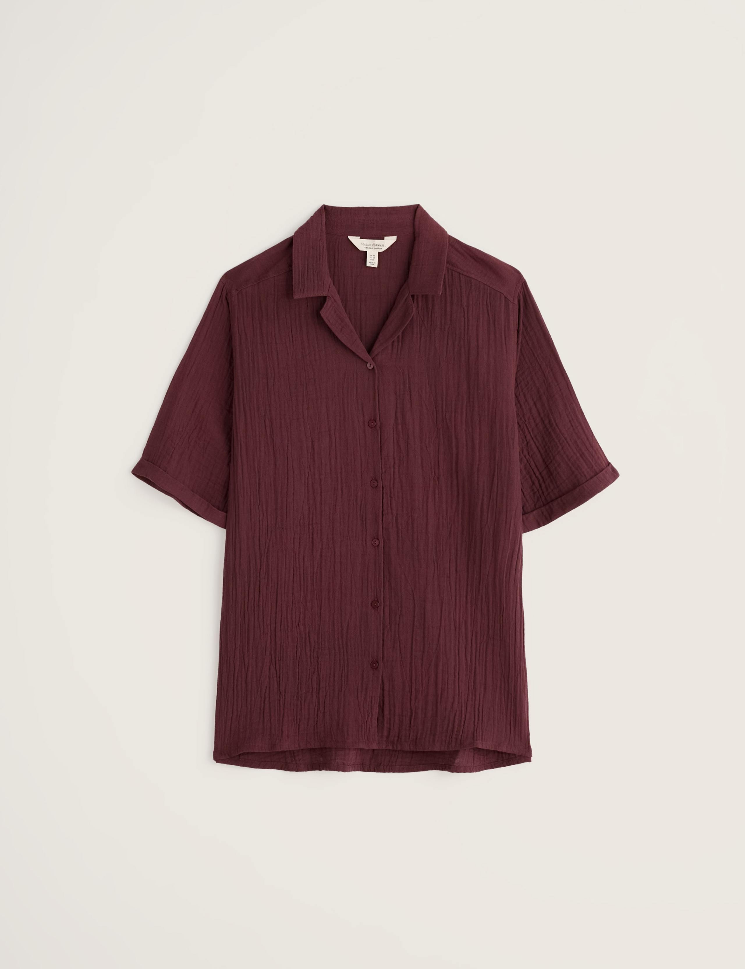Pure Cotton Textured Collared Relaxed Shirt 2 of 5