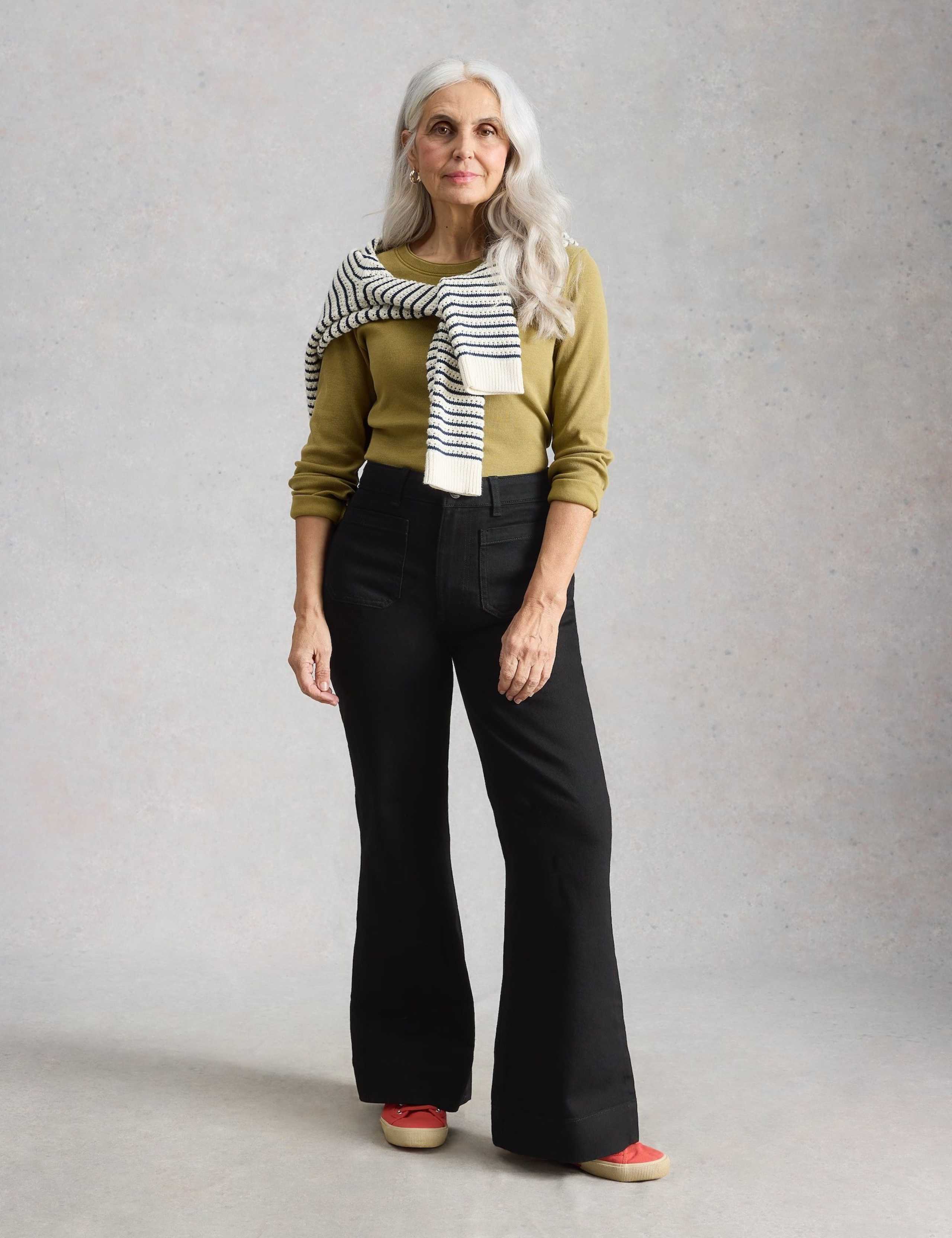 Mid Rise Flared Wide Leg Jeans 1 of 6