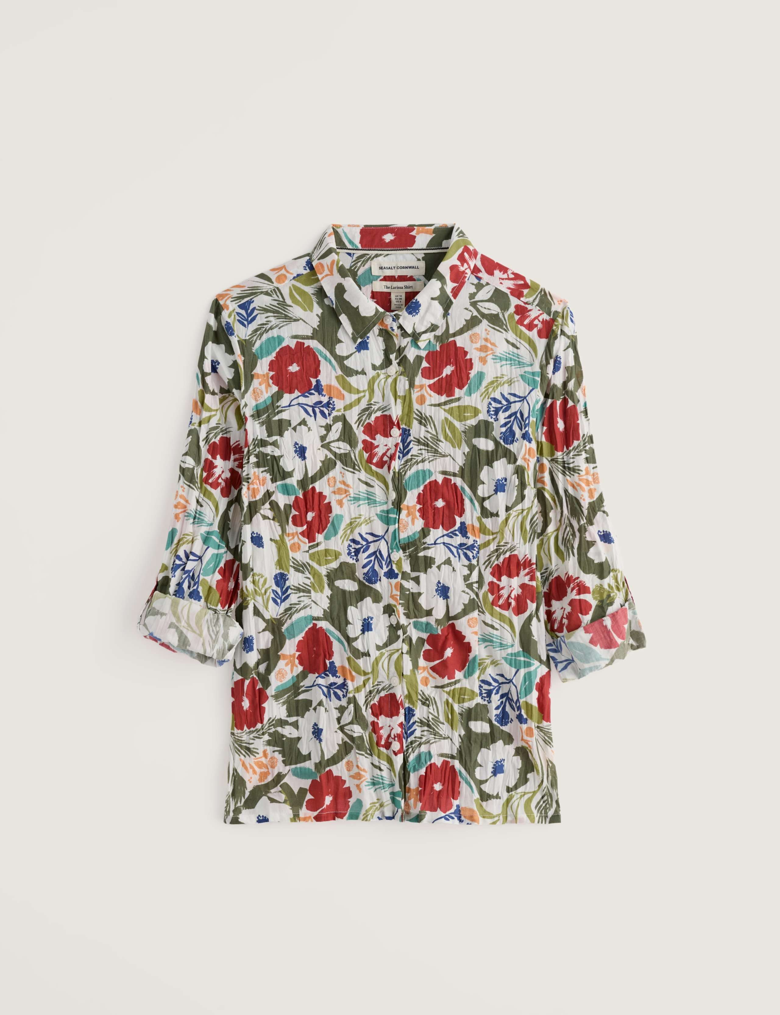 Pure Cotton Floral Crinkle Shirt 2 of 6