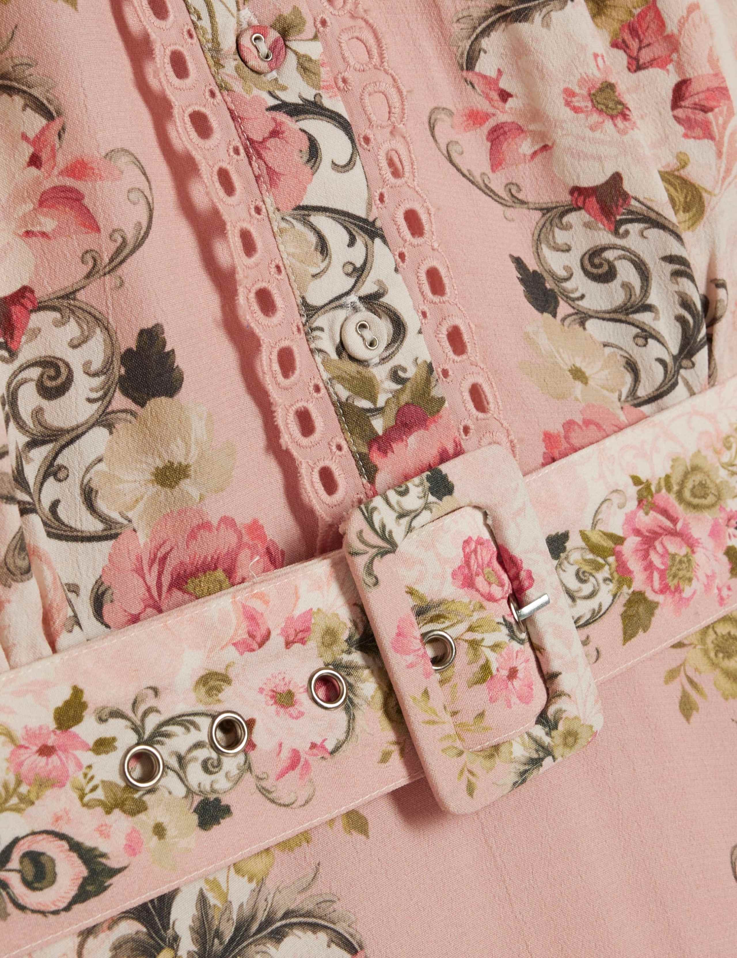 Floral Mini Shirt Dress 4 of 4