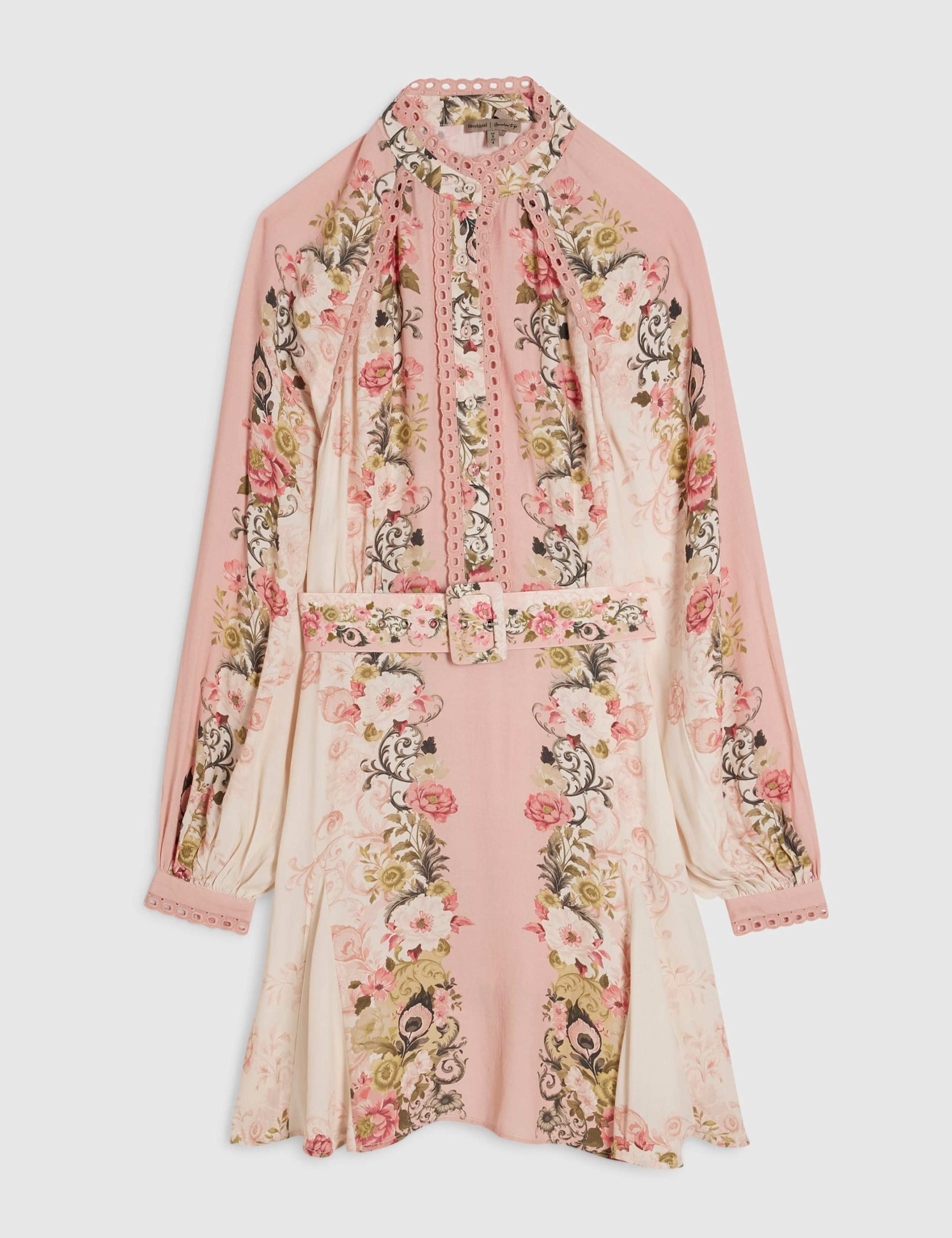Floral Mini Shirt Dress 2 of 4