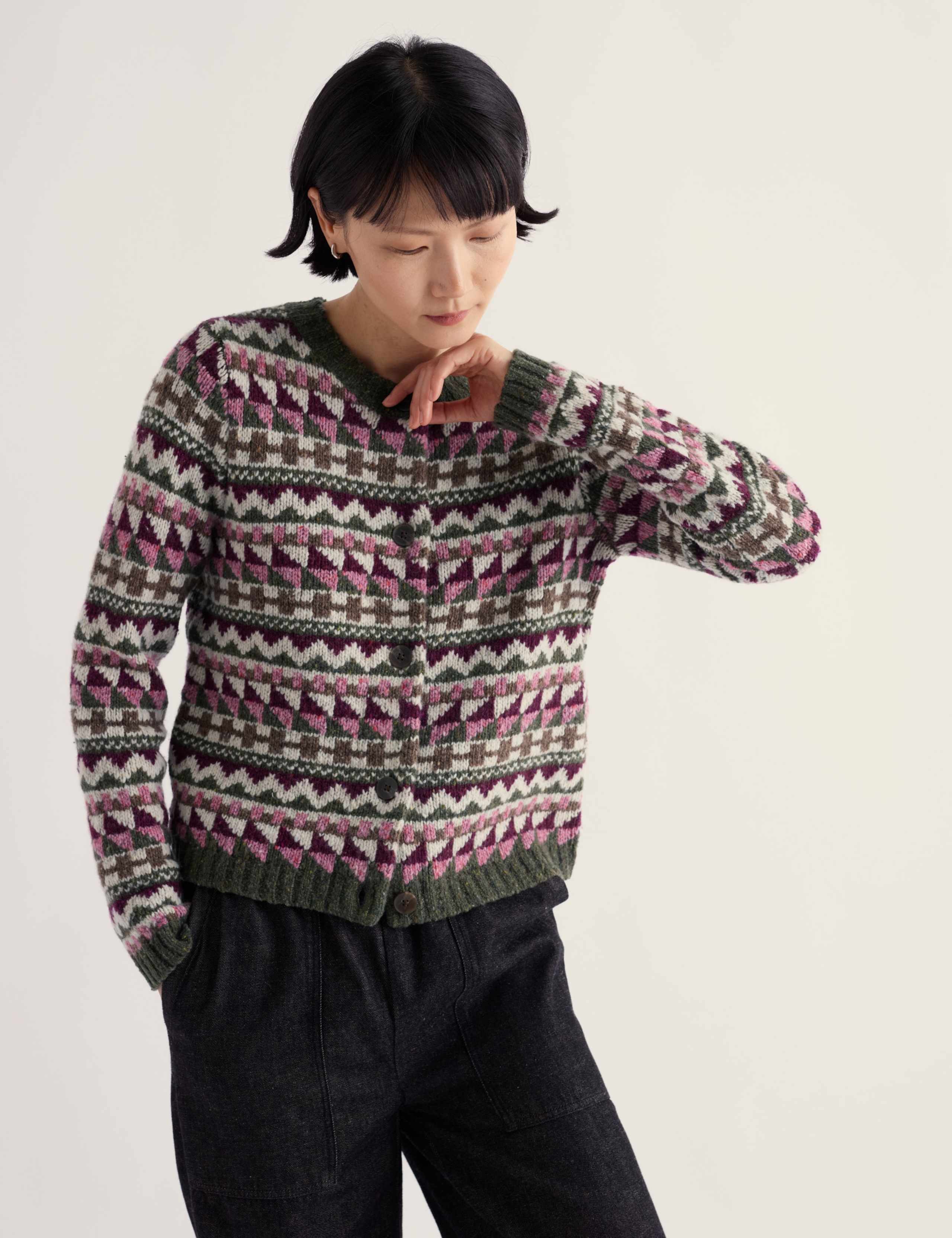 Merino Wool Rich Fair Isle Cardigan 3 of 5