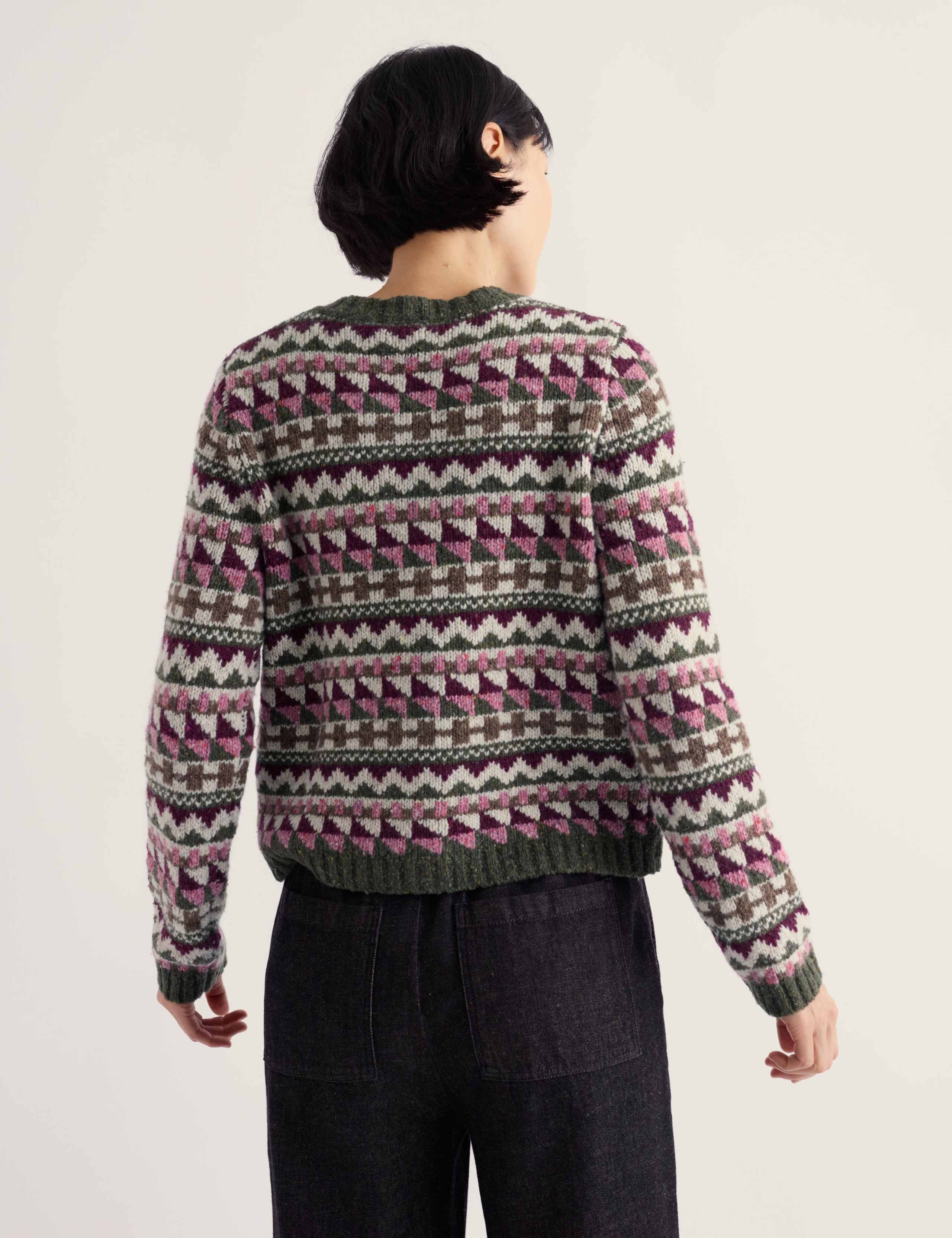 Merino Wool Rich Fair Isle Cardigan 4 of 5