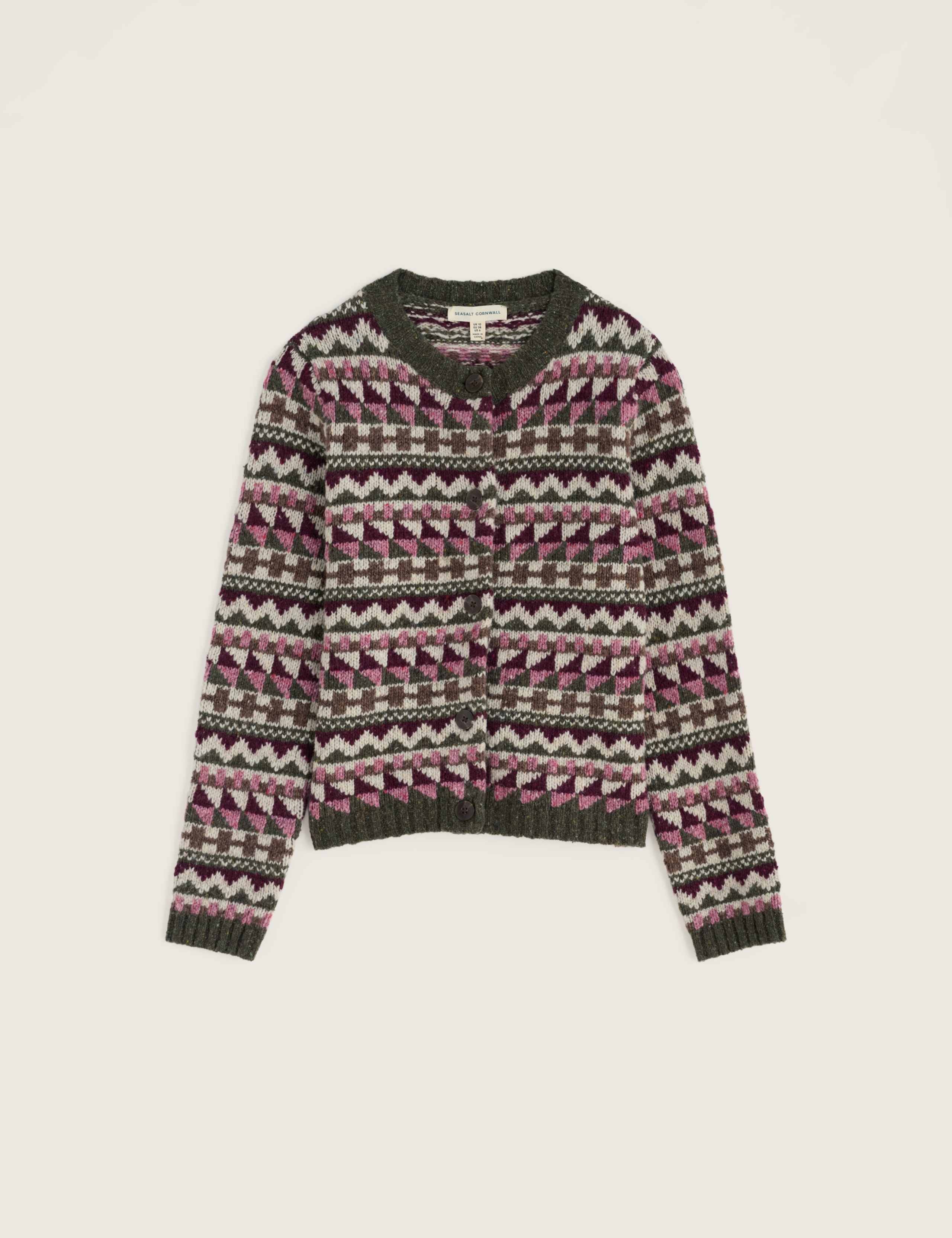 Merino Wool Rich Fair Isle Cardigan 2 of 5