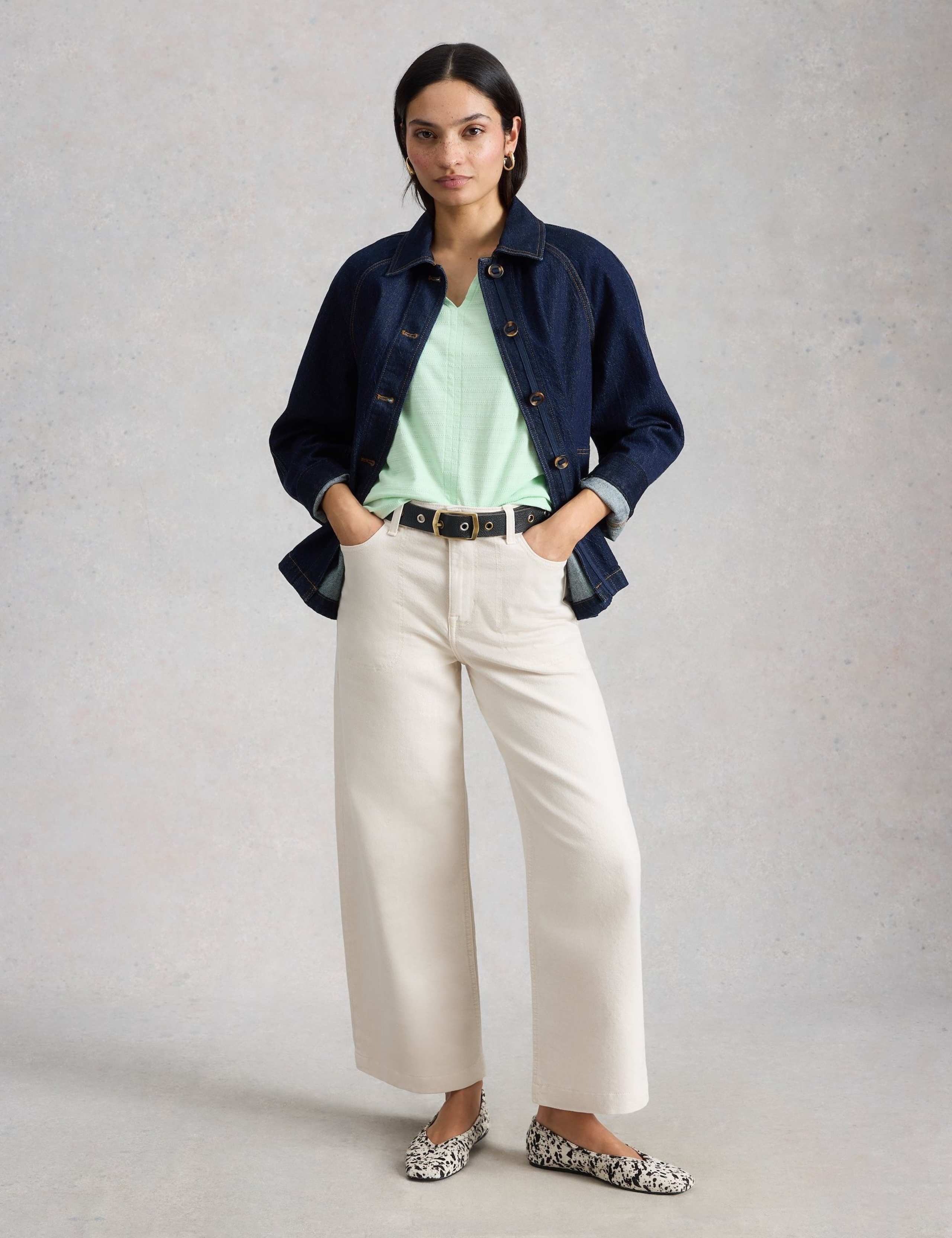 Pure Cotton Textured Notch Neck T-Shirt 5 of 6