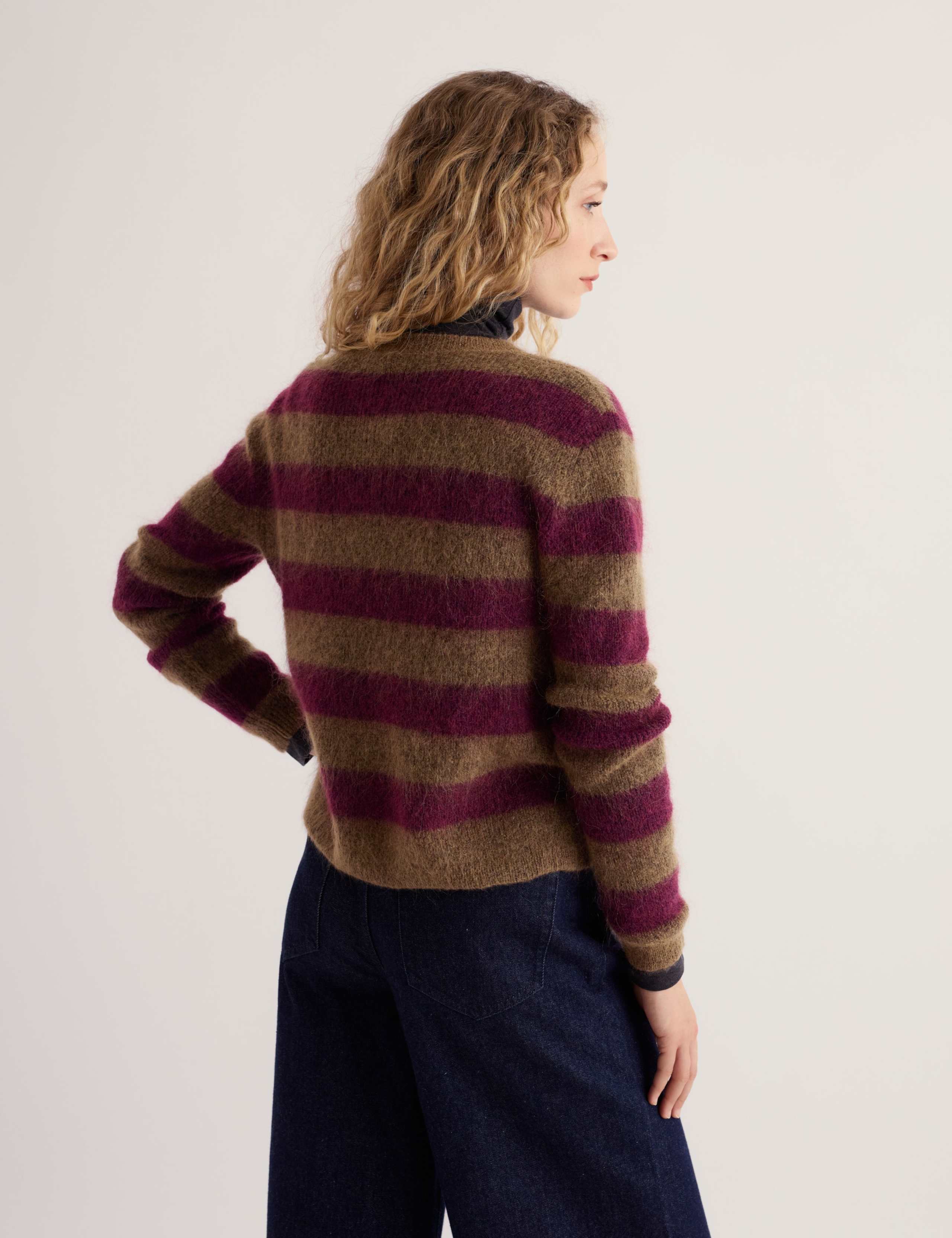 Striped Cardigan with Wool & Mohair 3 of 5