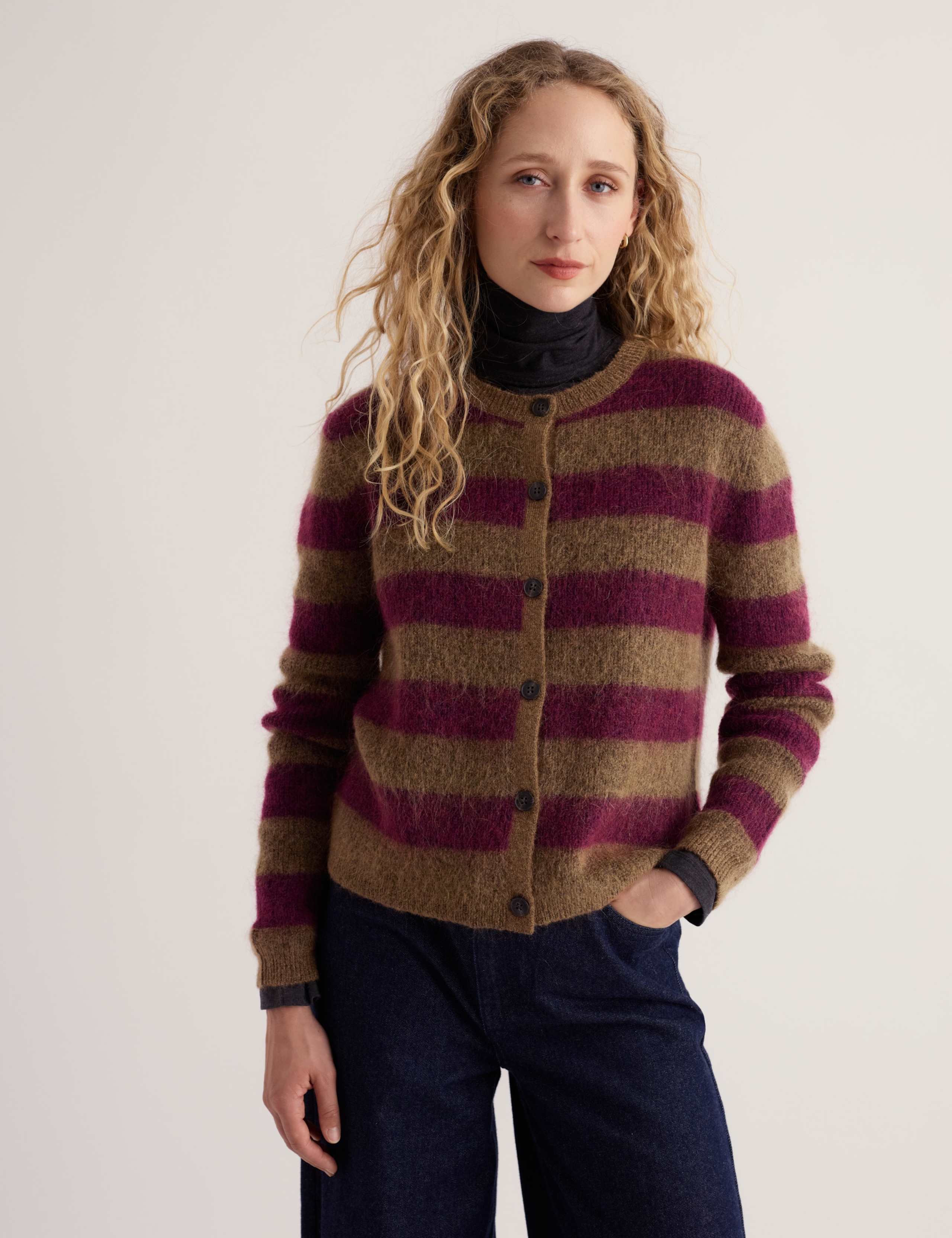 Striped Cardigan with Wool & Mohair 4 of 5
