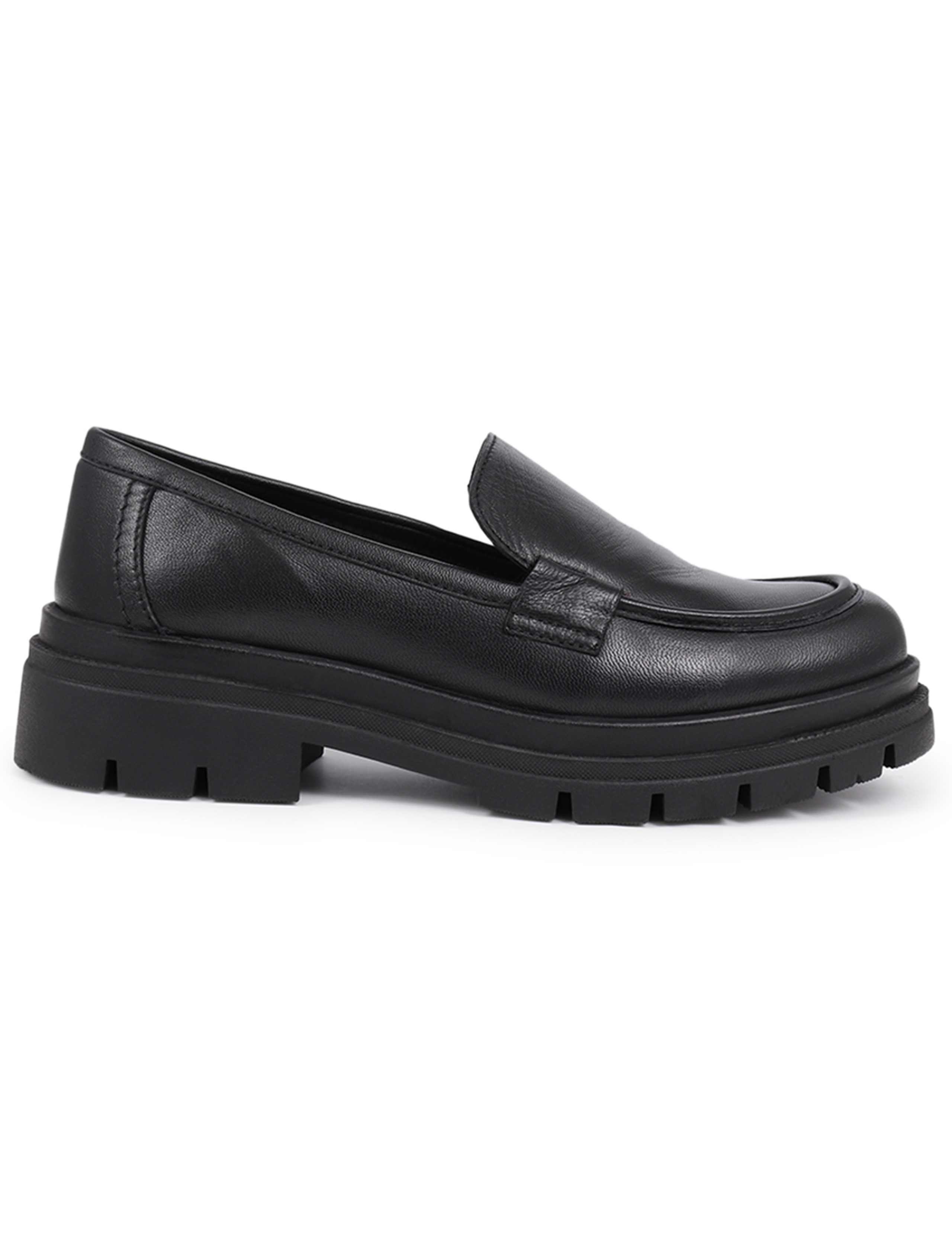 Leather Chunky Slip On Loafers 3 of 7