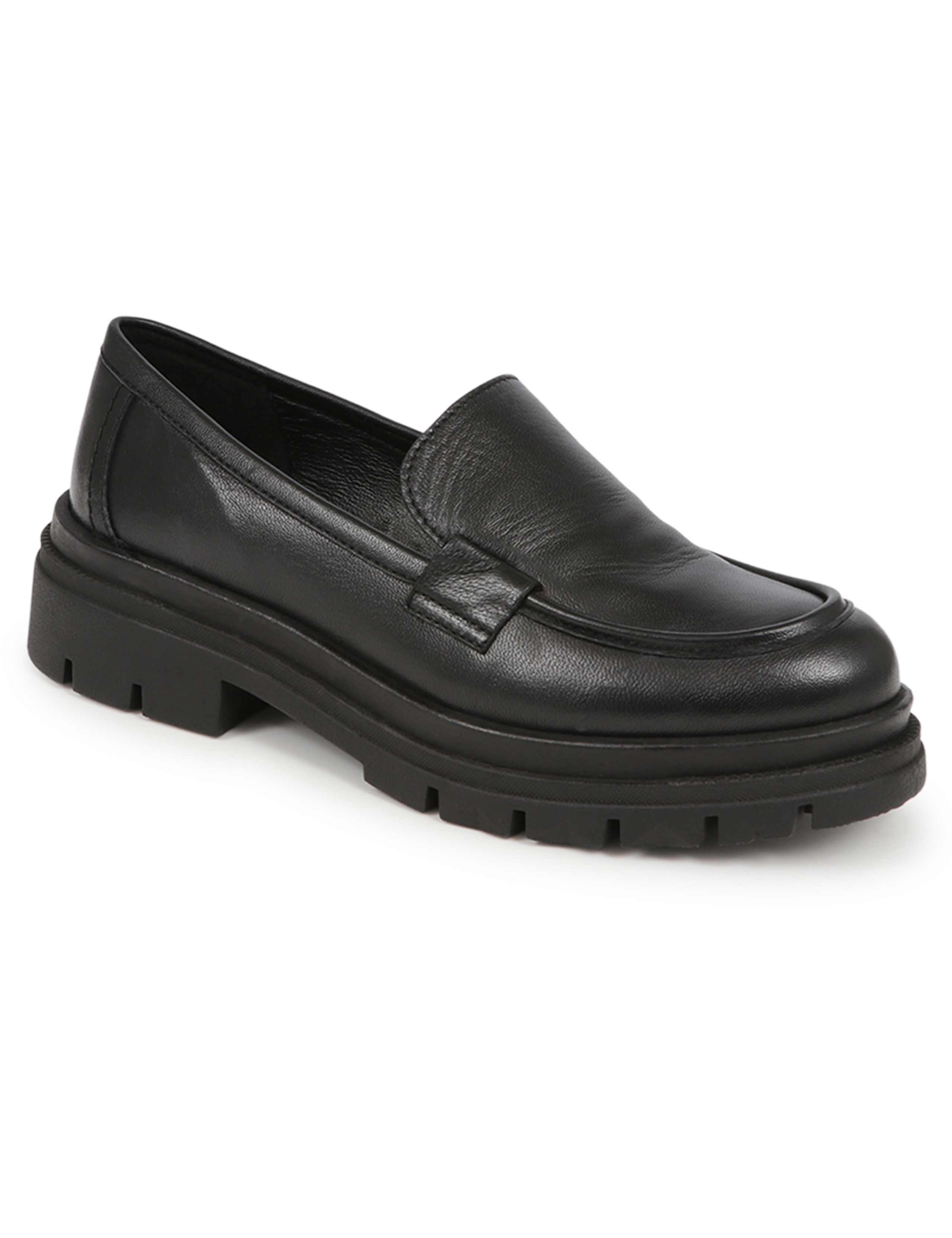 Leather Chunky Slip On Loafers 4 of 7