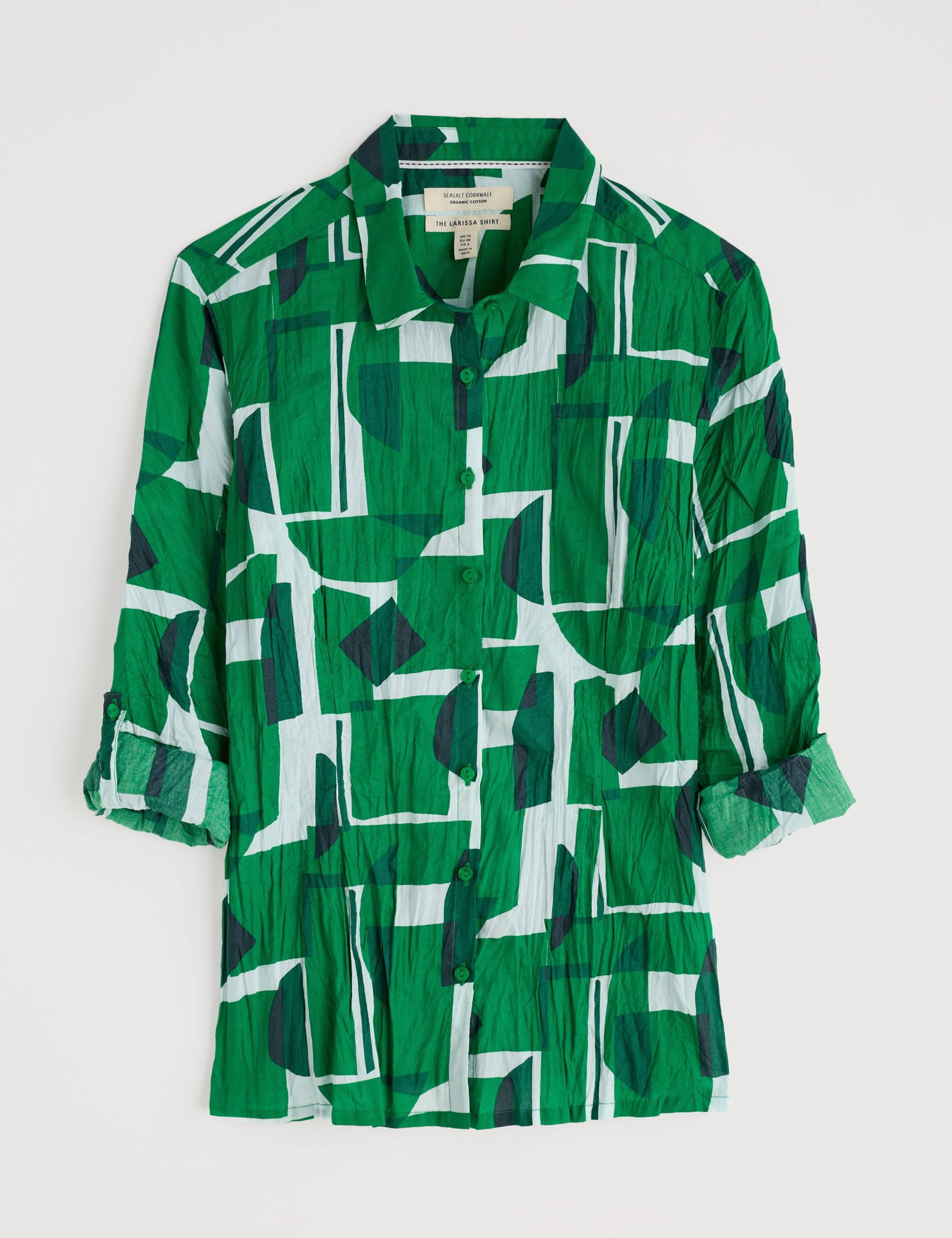 Pure Cotton Geometric Collared Shirt 2 of 5
