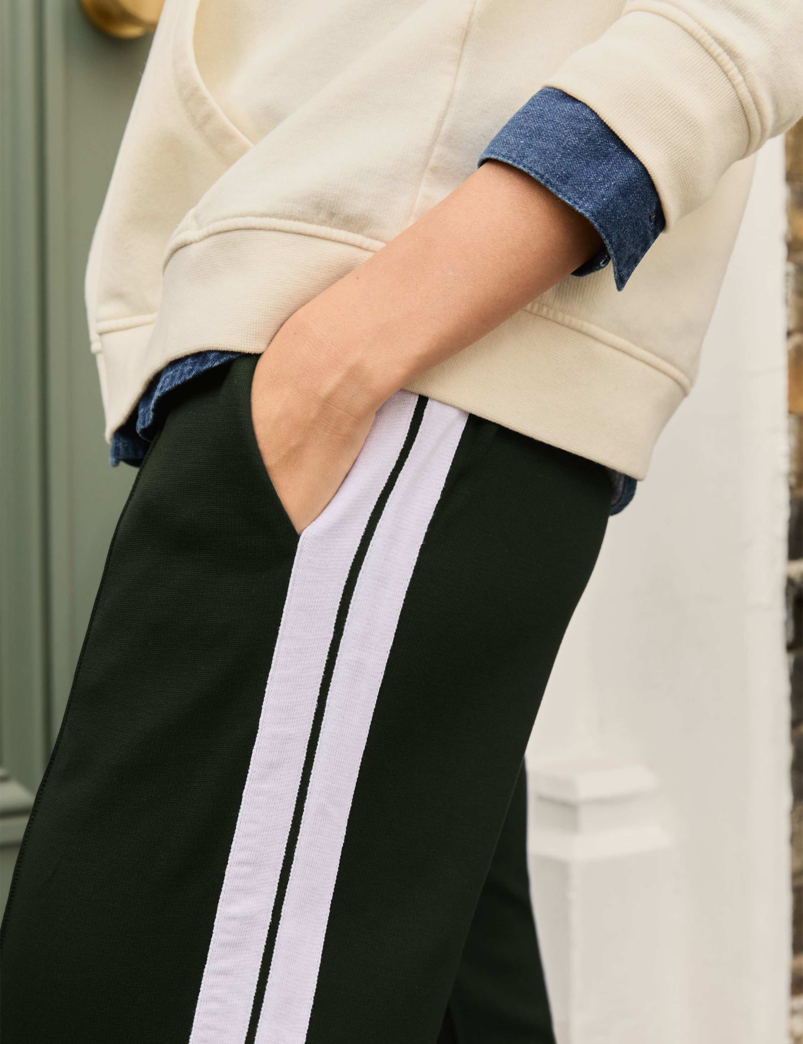 Ponte Side Stripe Wide Leg Trousers 2 of 4