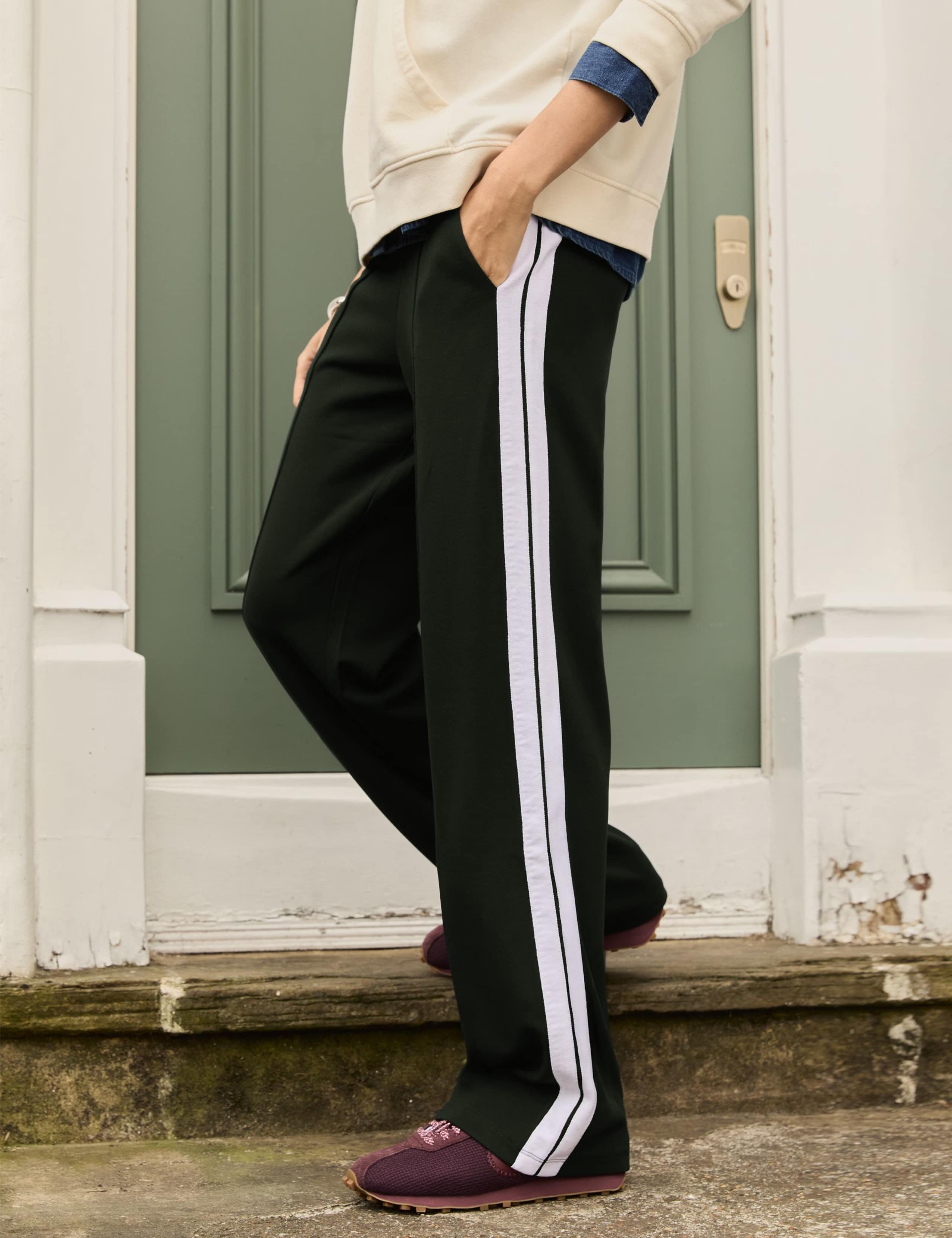 Ponte Side Stripe Wide Leg Trousers 3 of 4