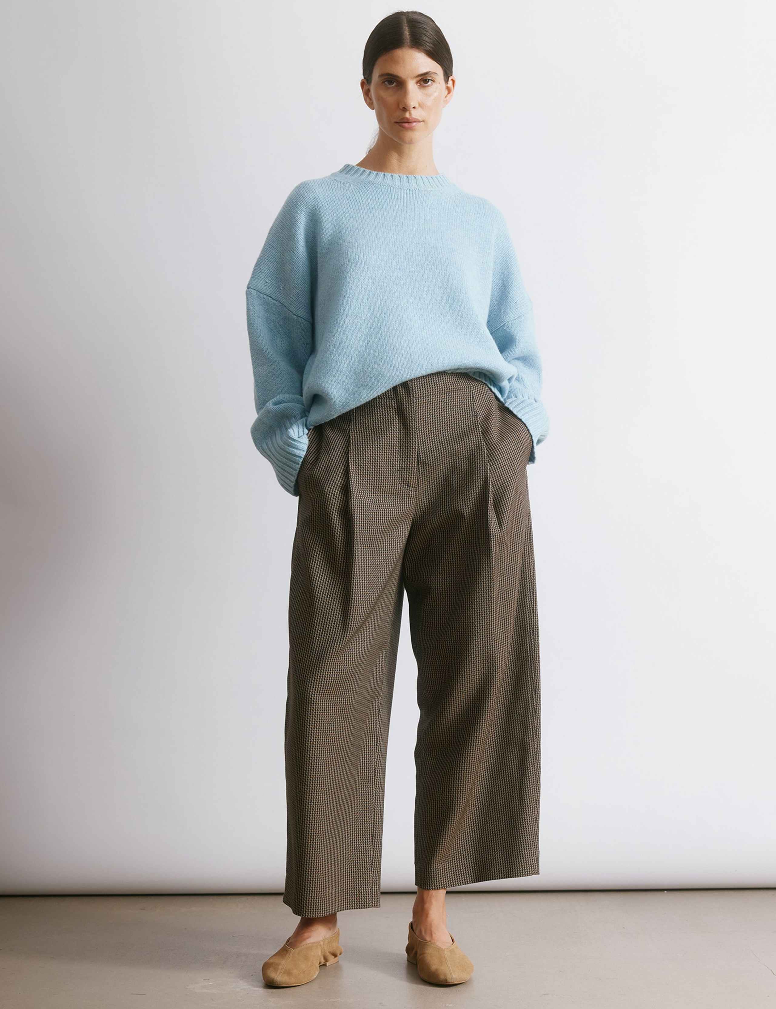 Pure Merino Wool Textured Crew Neck Jumper 3 of 5