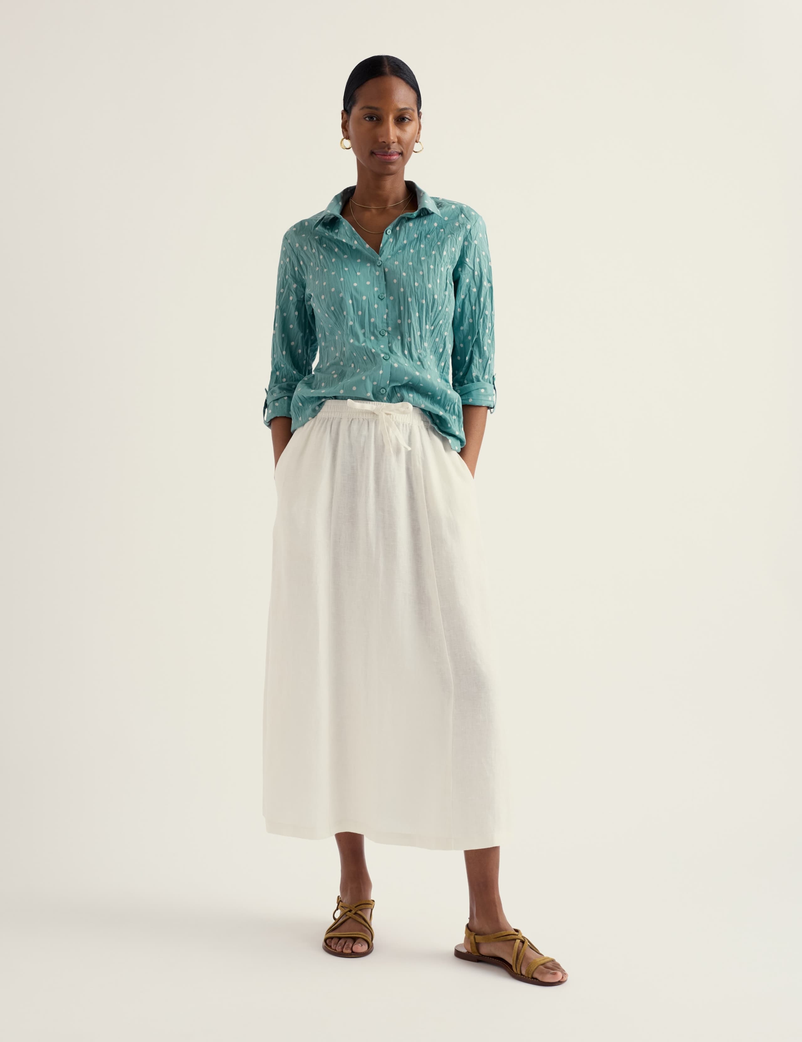 Pure Cotton Polka Dot Crinkle Shirt 1 of 6