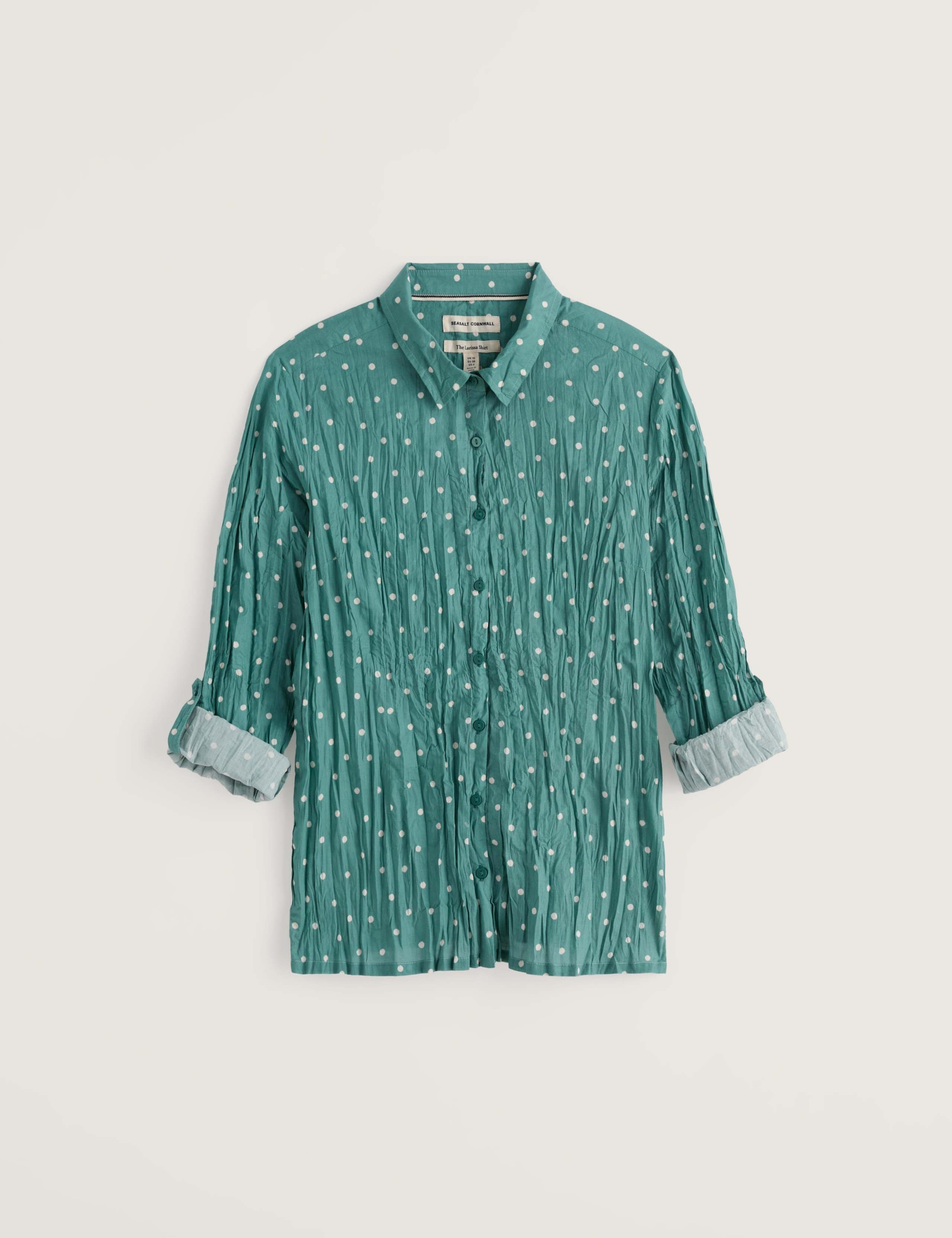 Pure Cotton Polka Dot Crinkle Shirt 2 of 6