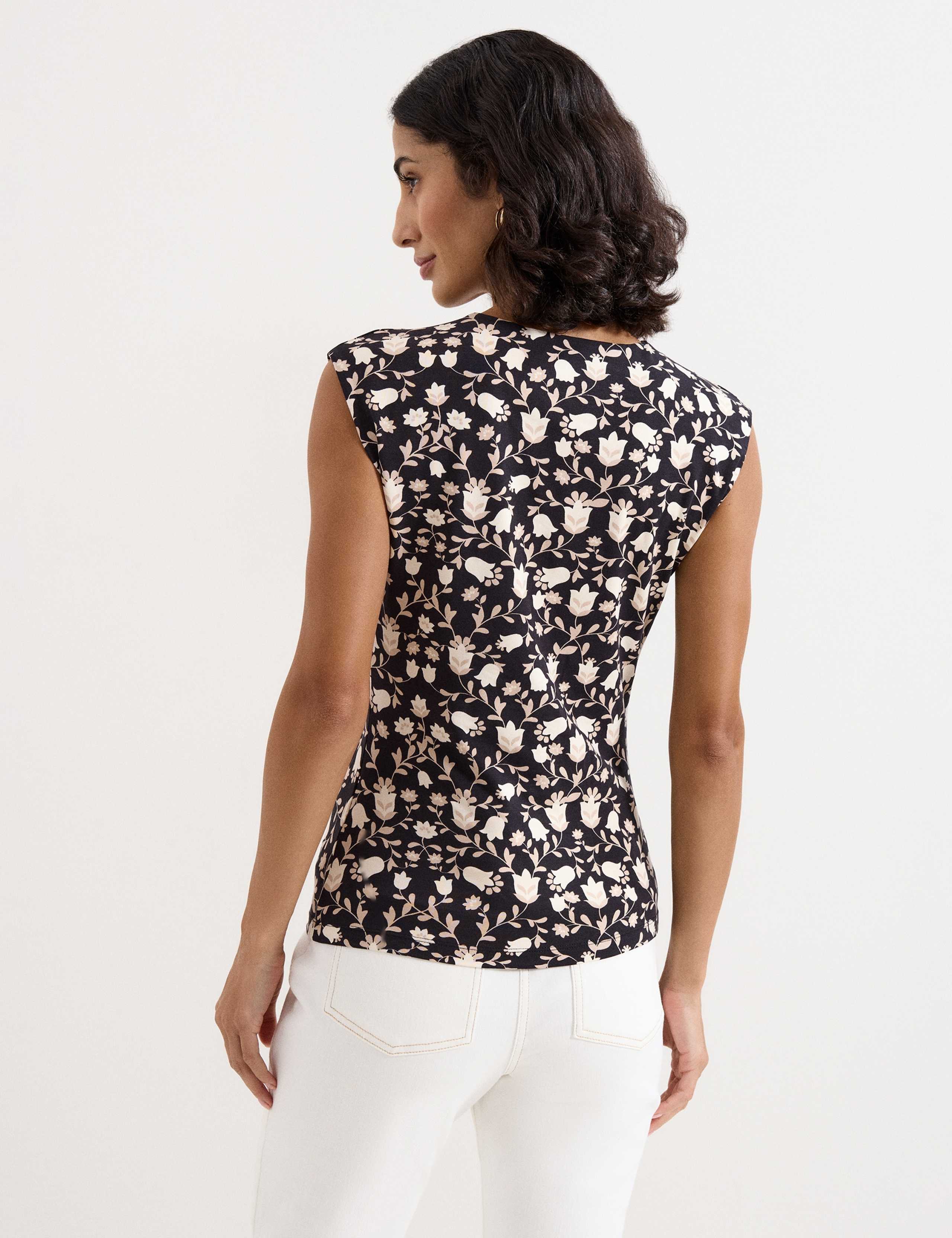 Floral V-Neck Ruched Top 6 of 6