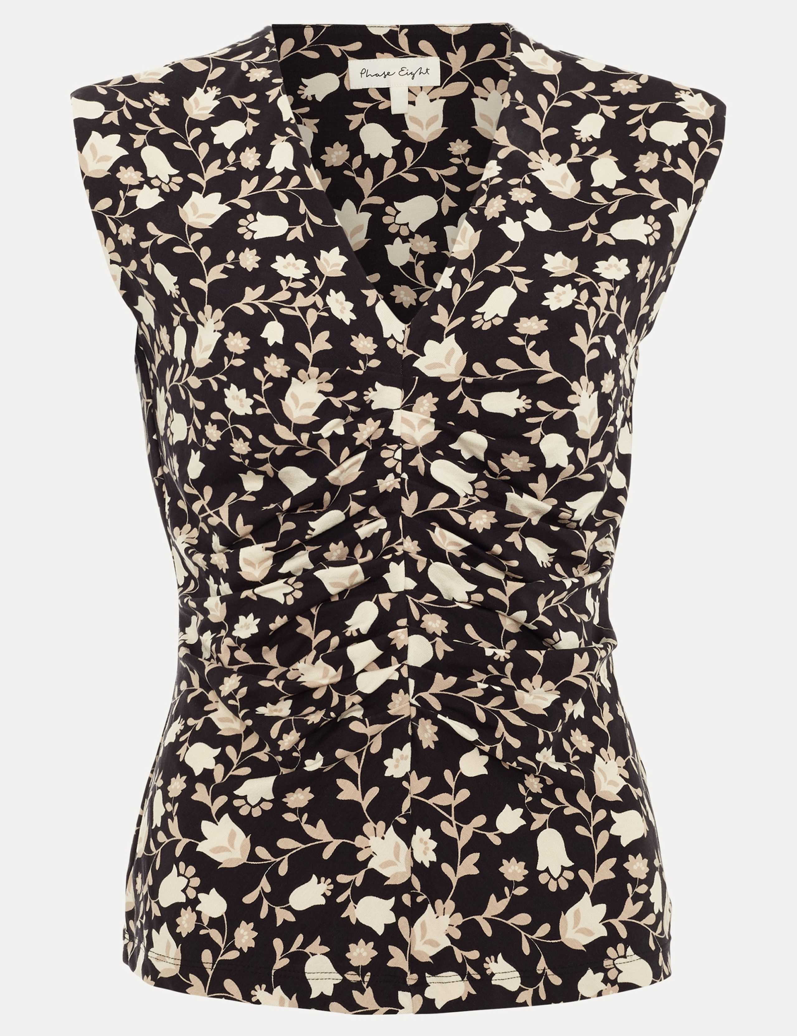 Floral V-Neck Ruched Top 2 of 6