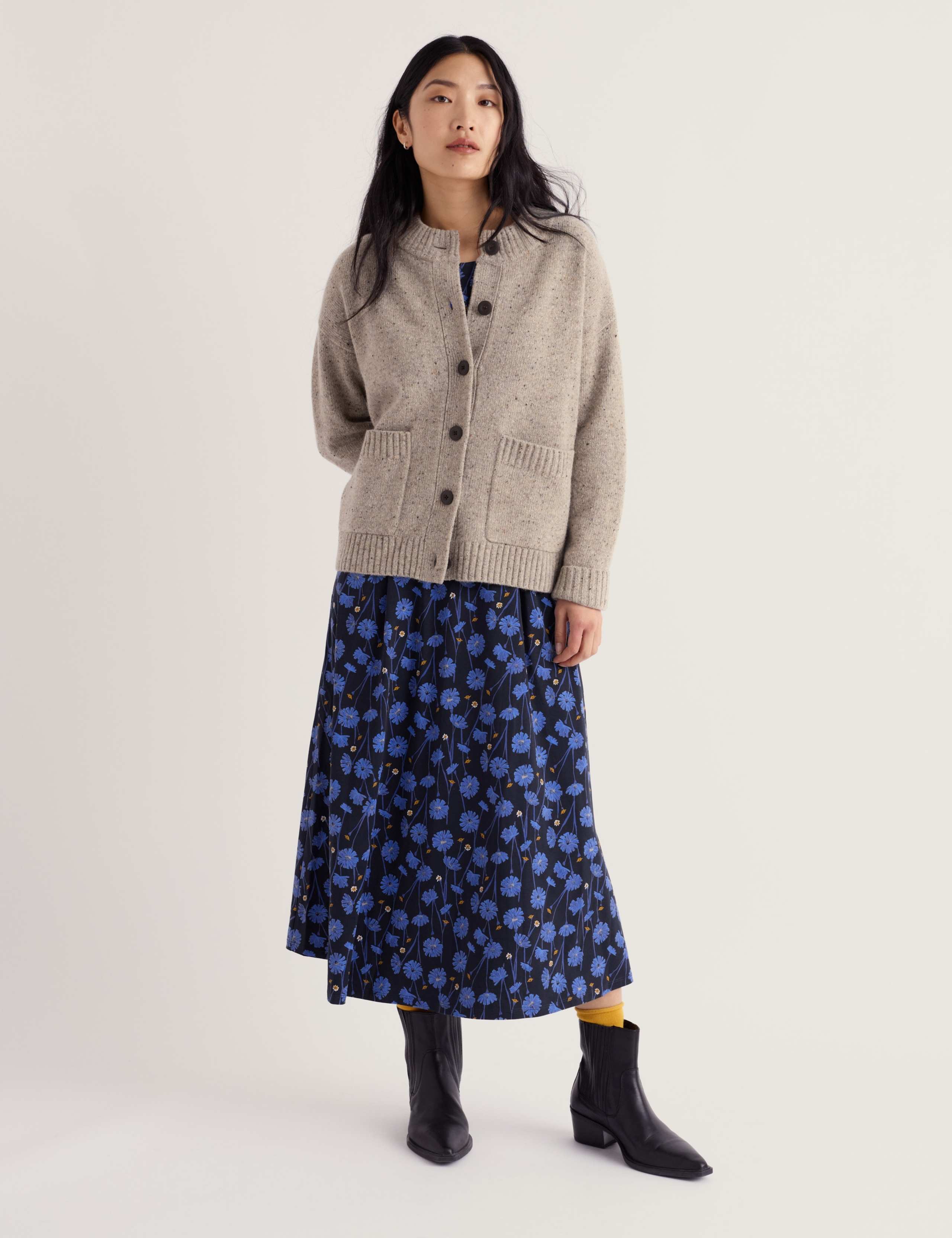 Lambswool Rich Textured Cardigan 1 of 5