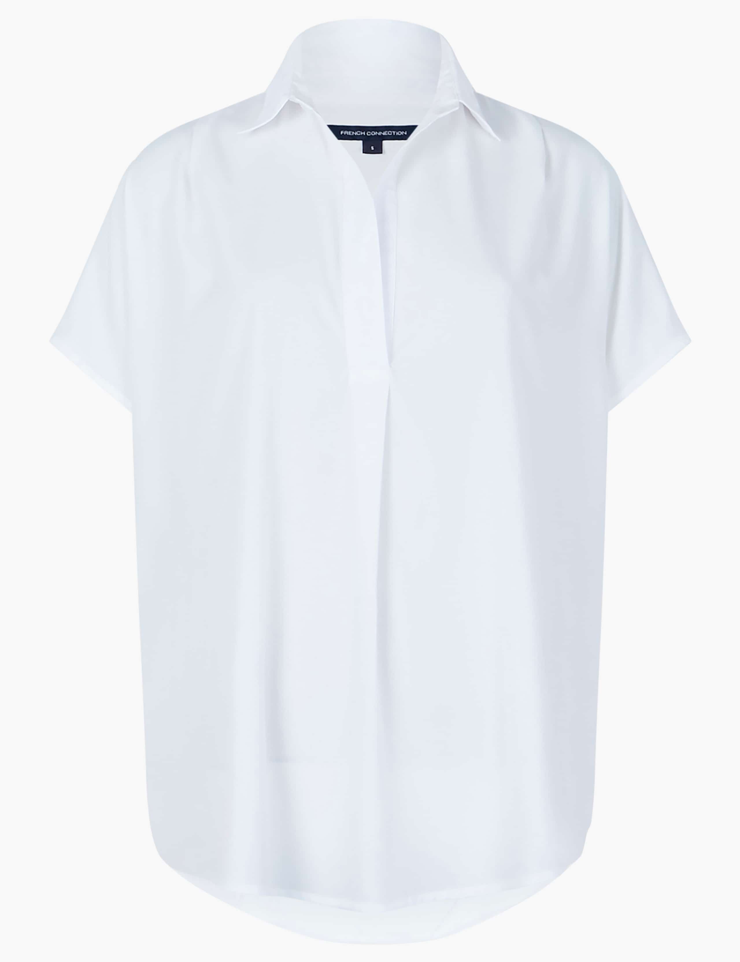 Crepe Collared Popover Blouse 2 of 3