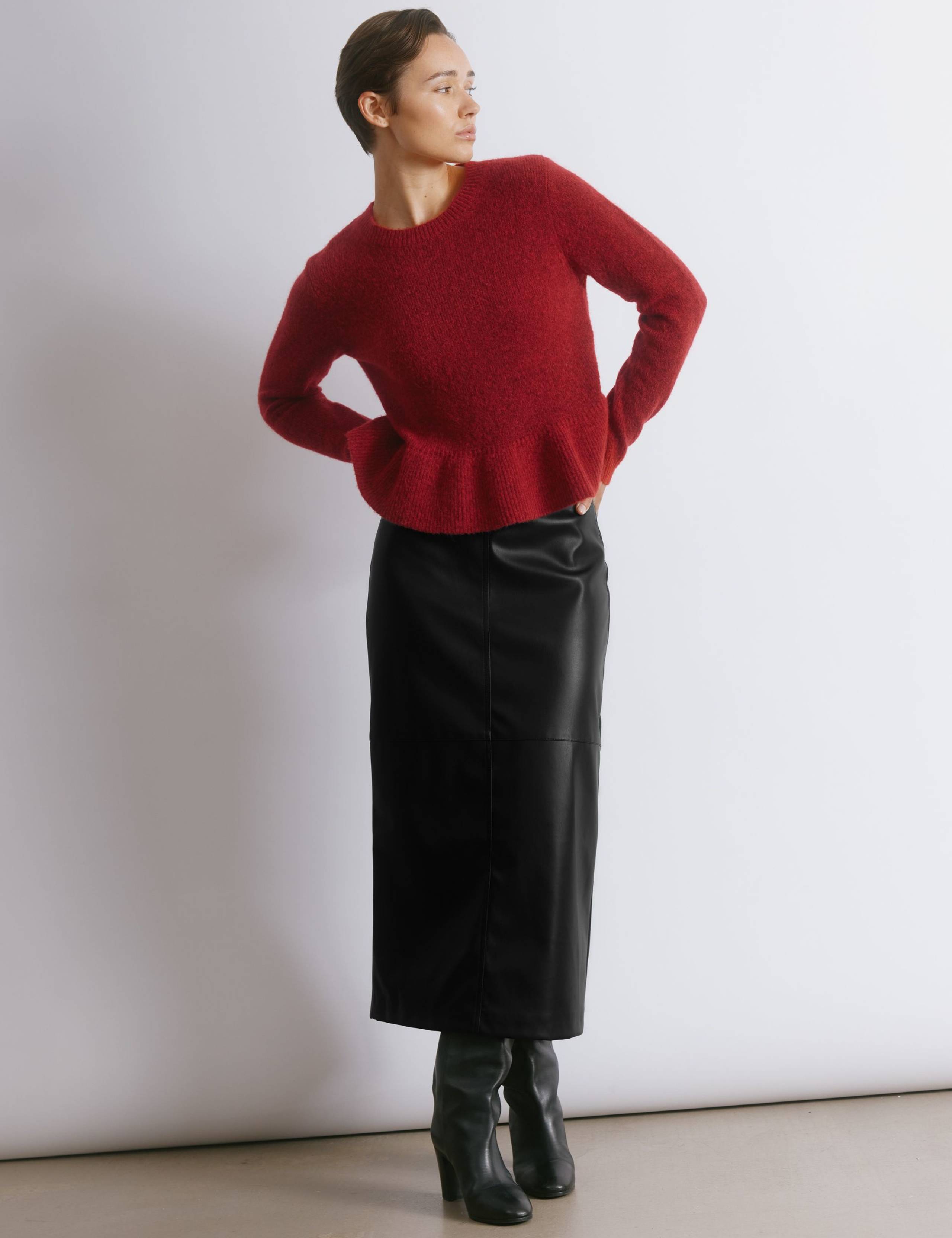 Crew Neck Peplum Jumper with Mohair 3 of 5