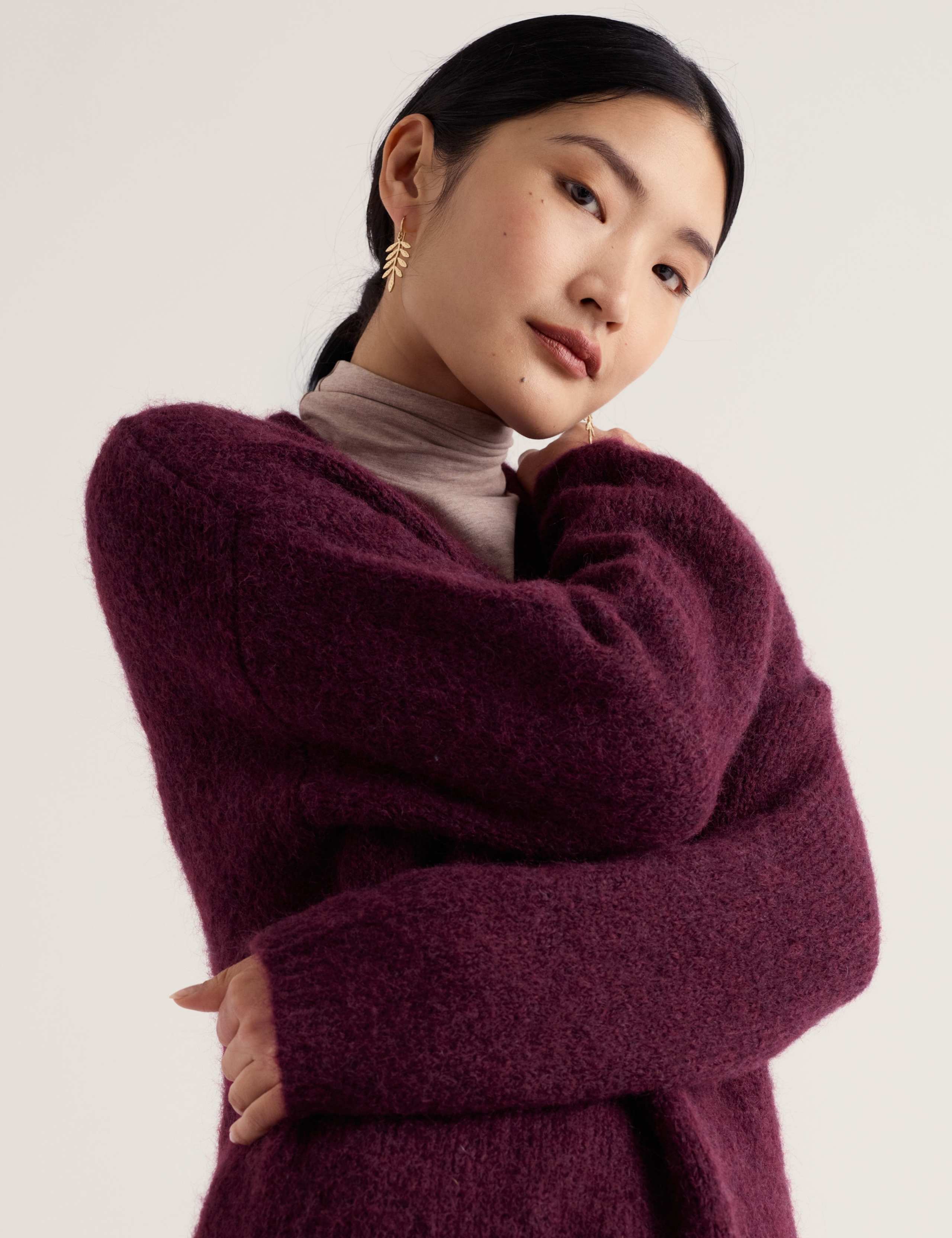 Textured Longline Cardigan with Wool & Mohair 5 of 5