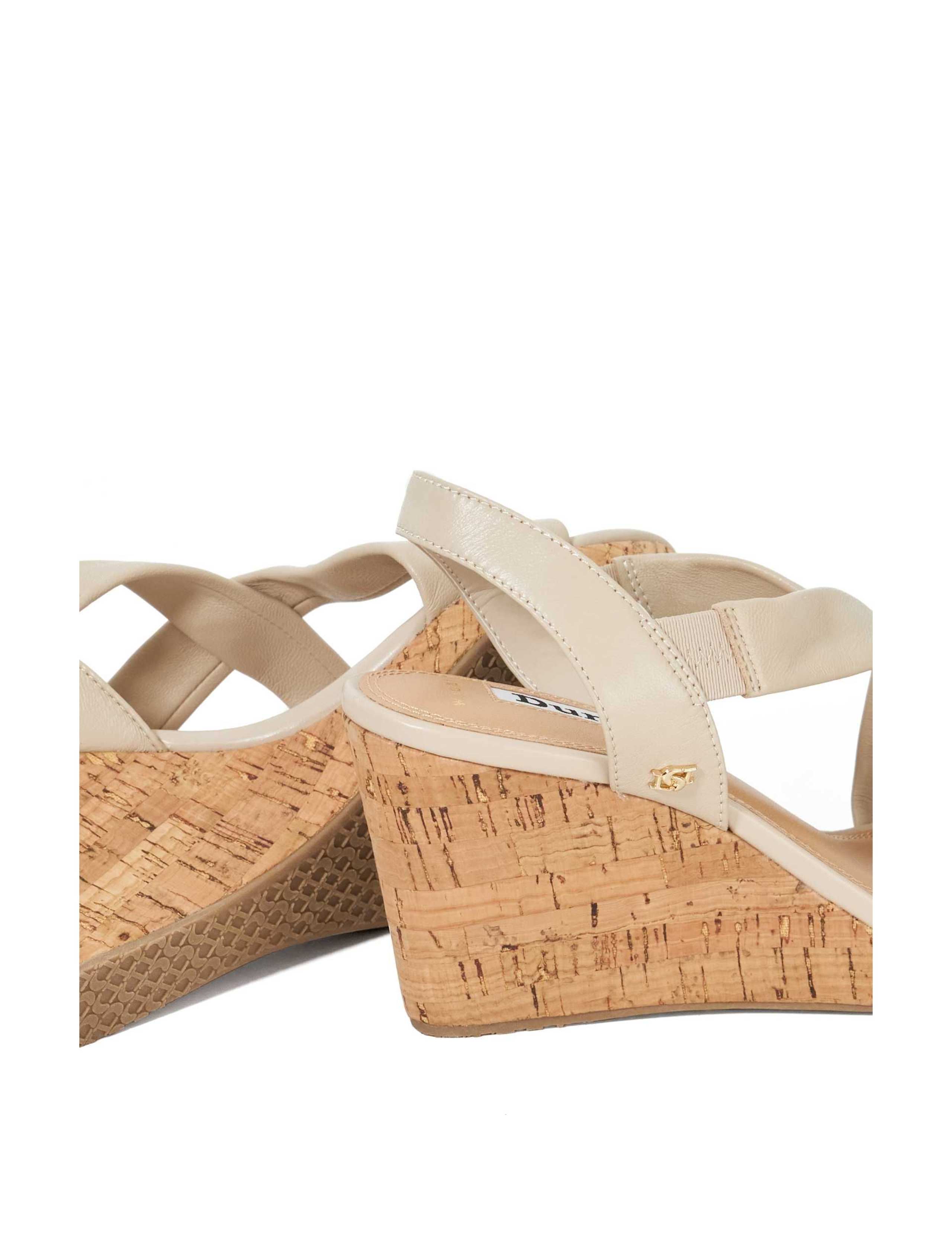 Wide Fit Leather Strappy Wedge Sandals 4 of 5