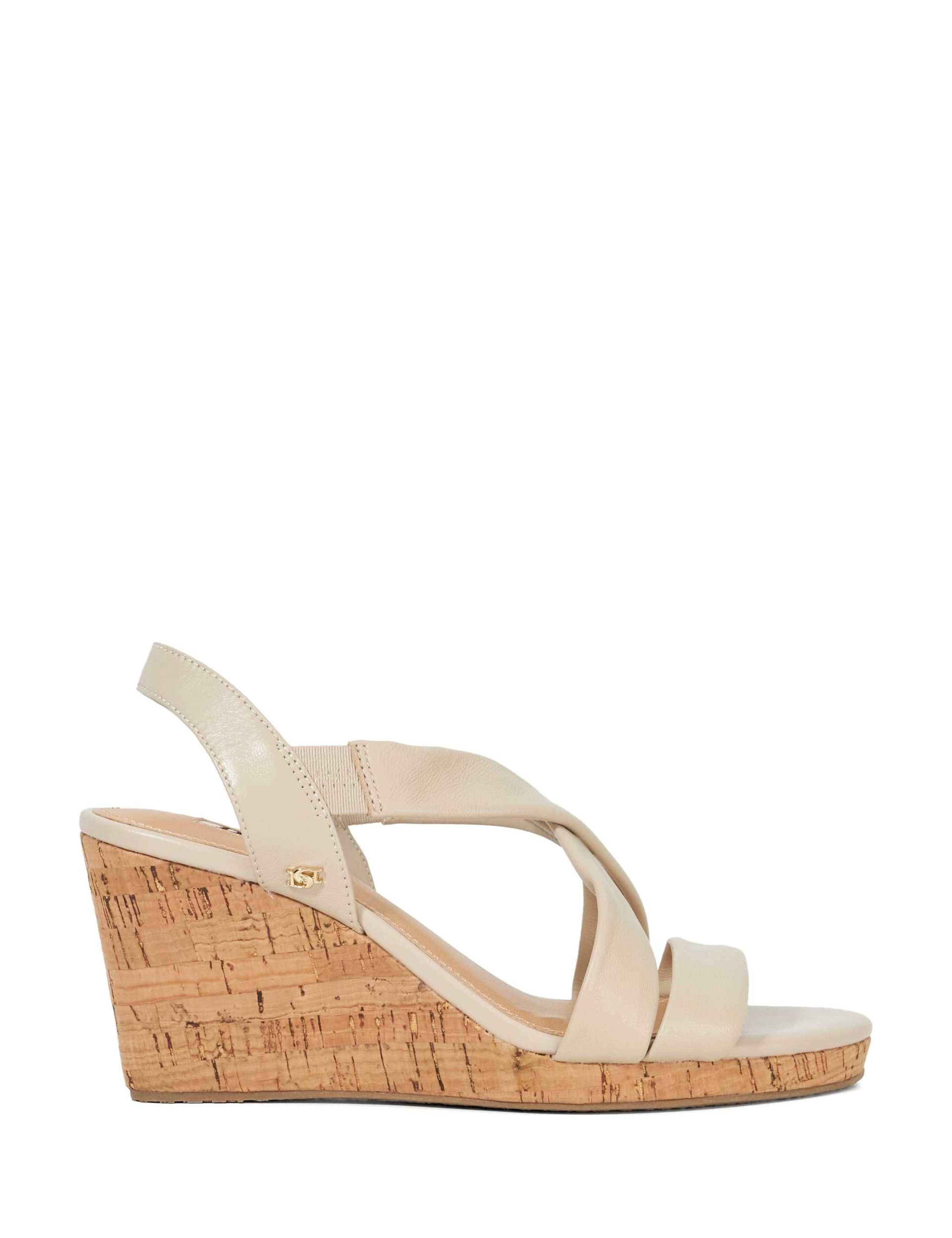 Wide Fit Leather Strappy Wedge Sandals 1 of 5