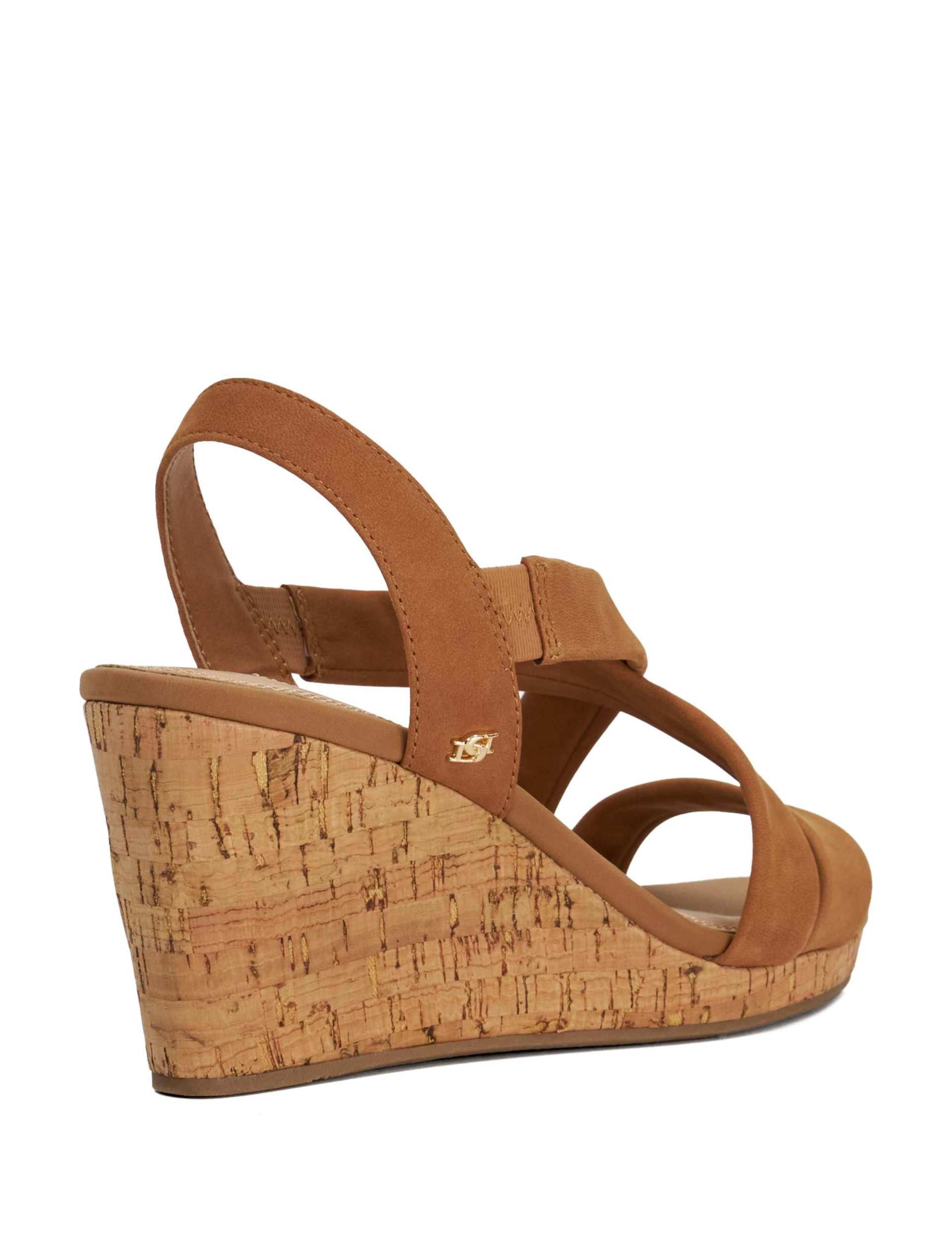 Wide Fit Leather Strappy Wedge Sandals 4 of 6