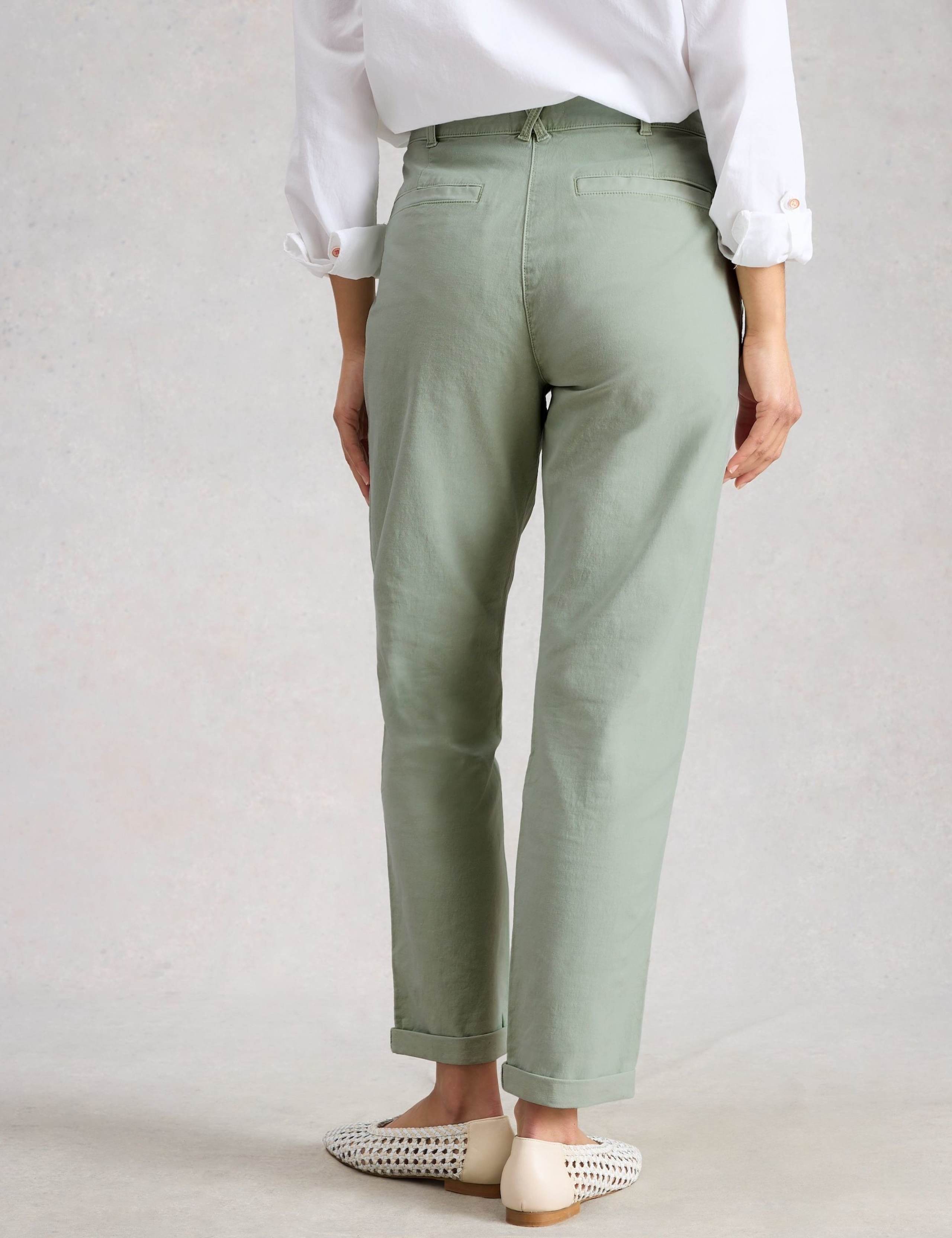 Cotton Rich Tapered Chinos With Linen 3 of 6