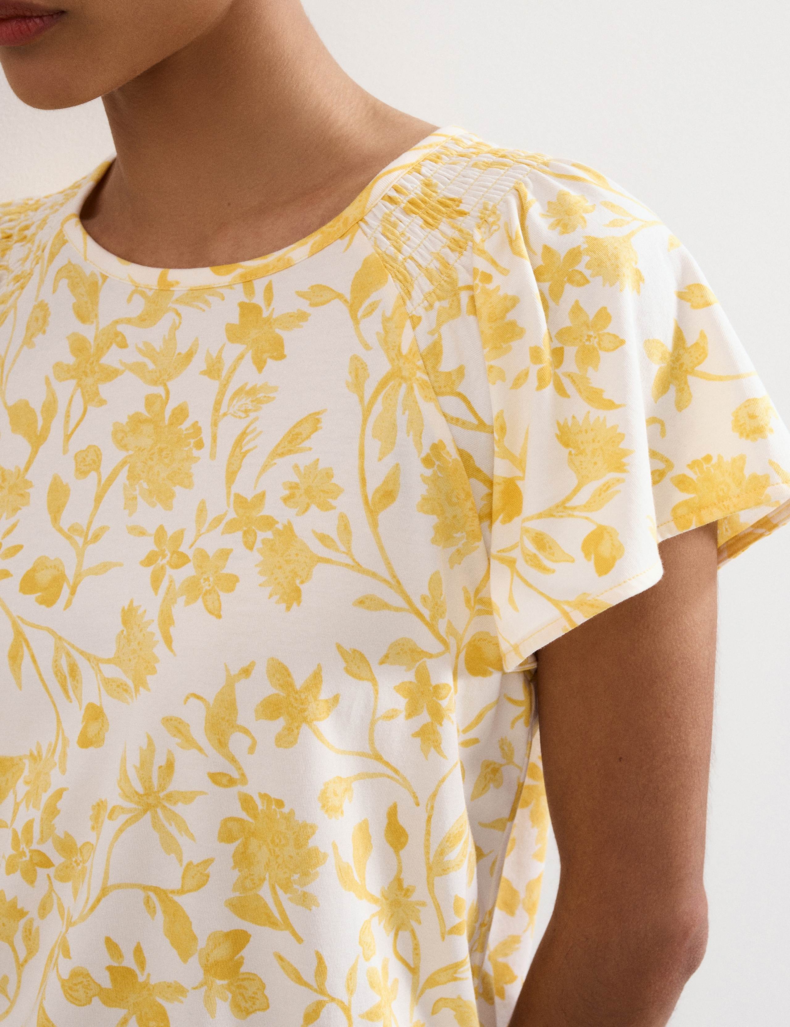 Jersey Floral Angel Sleeve Top 3 of 6