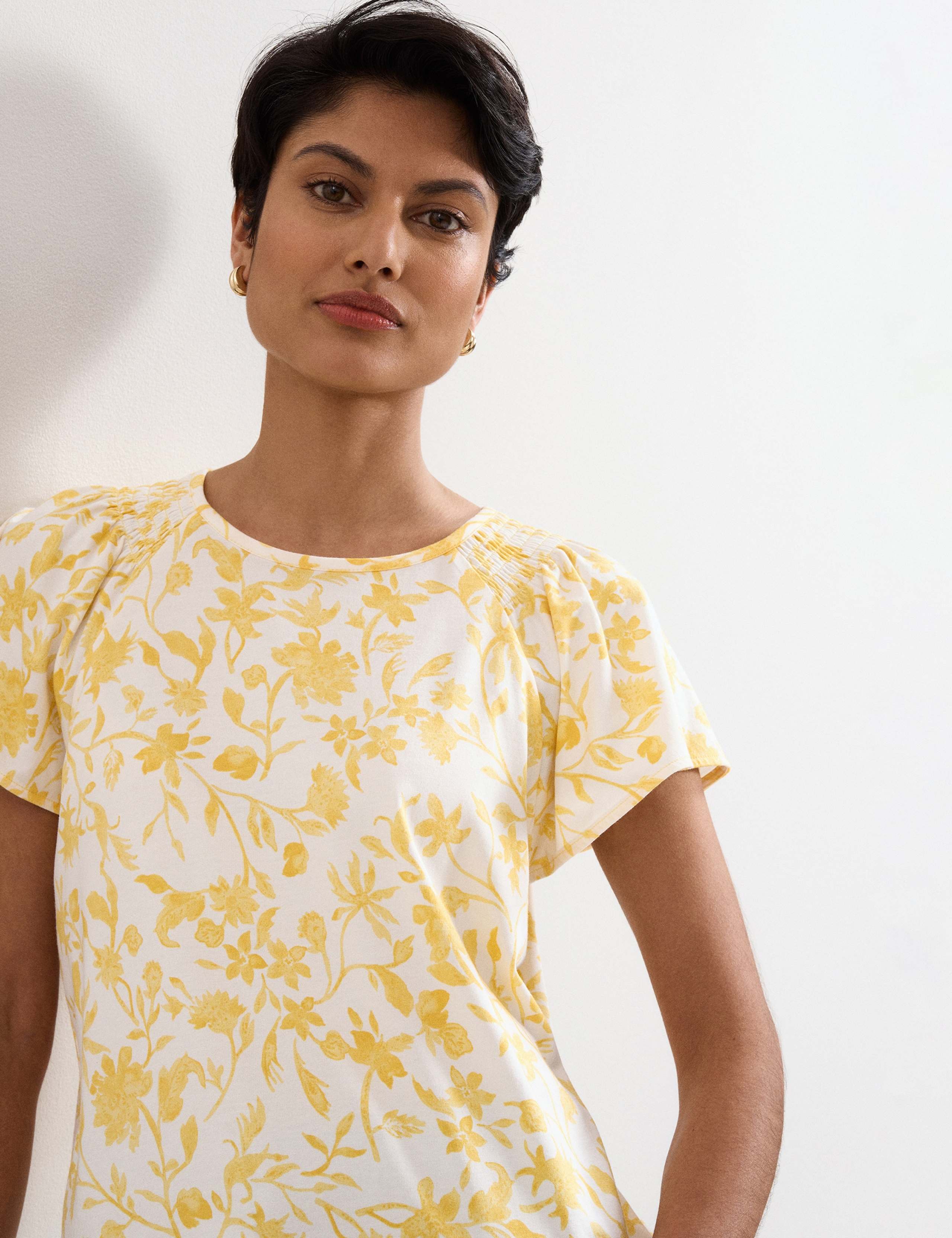 Jersey Floral Angel Sleeve Top 4 of 6